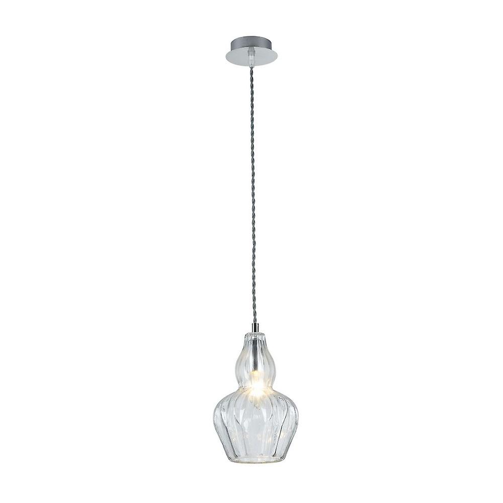 Eustoma Dome Ceiling Pendant Lamp Nickel, 1 Light, E14
