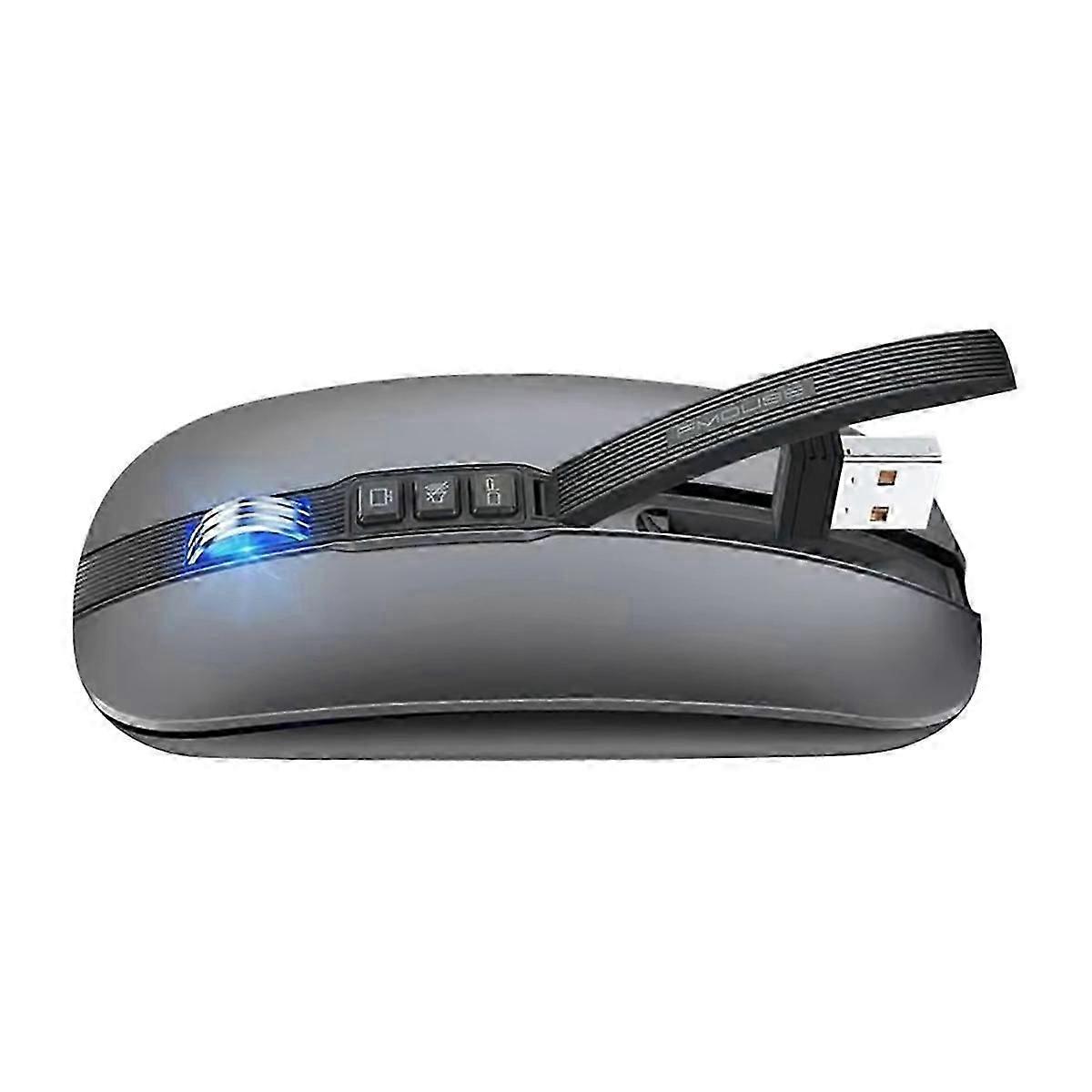 Wireless Bluetooth Mouse 2.4g Wireless Office Mouse Tablet Pc Notebook Dual Mode Usb Charging Mouse For Laptop Gray