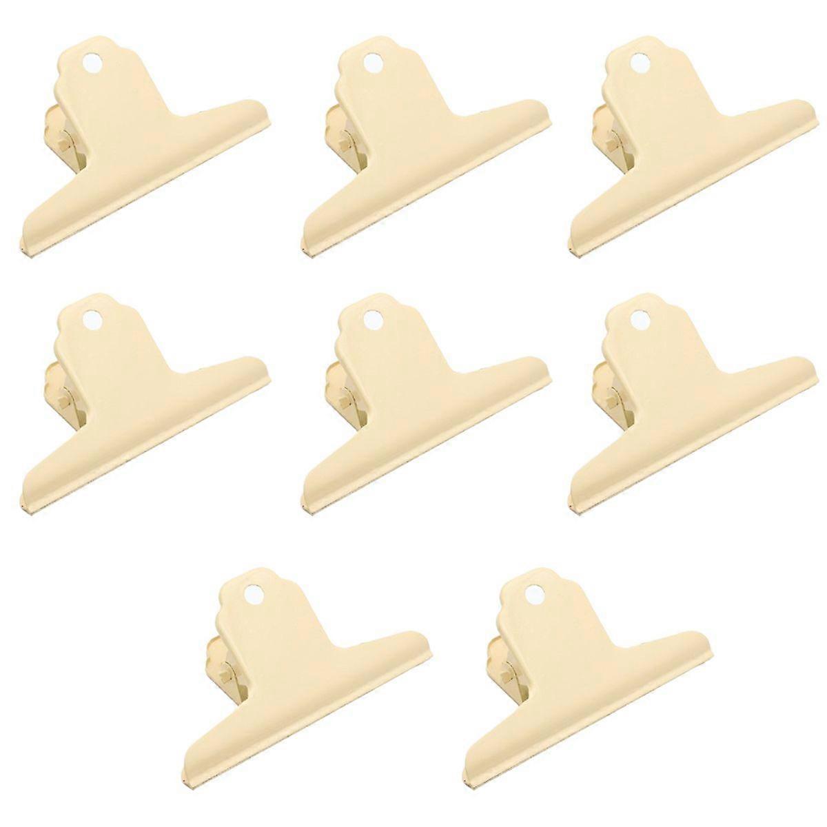 10Pcs Beige Hinge Clips Metal Binder Clips for Paper Document Organization