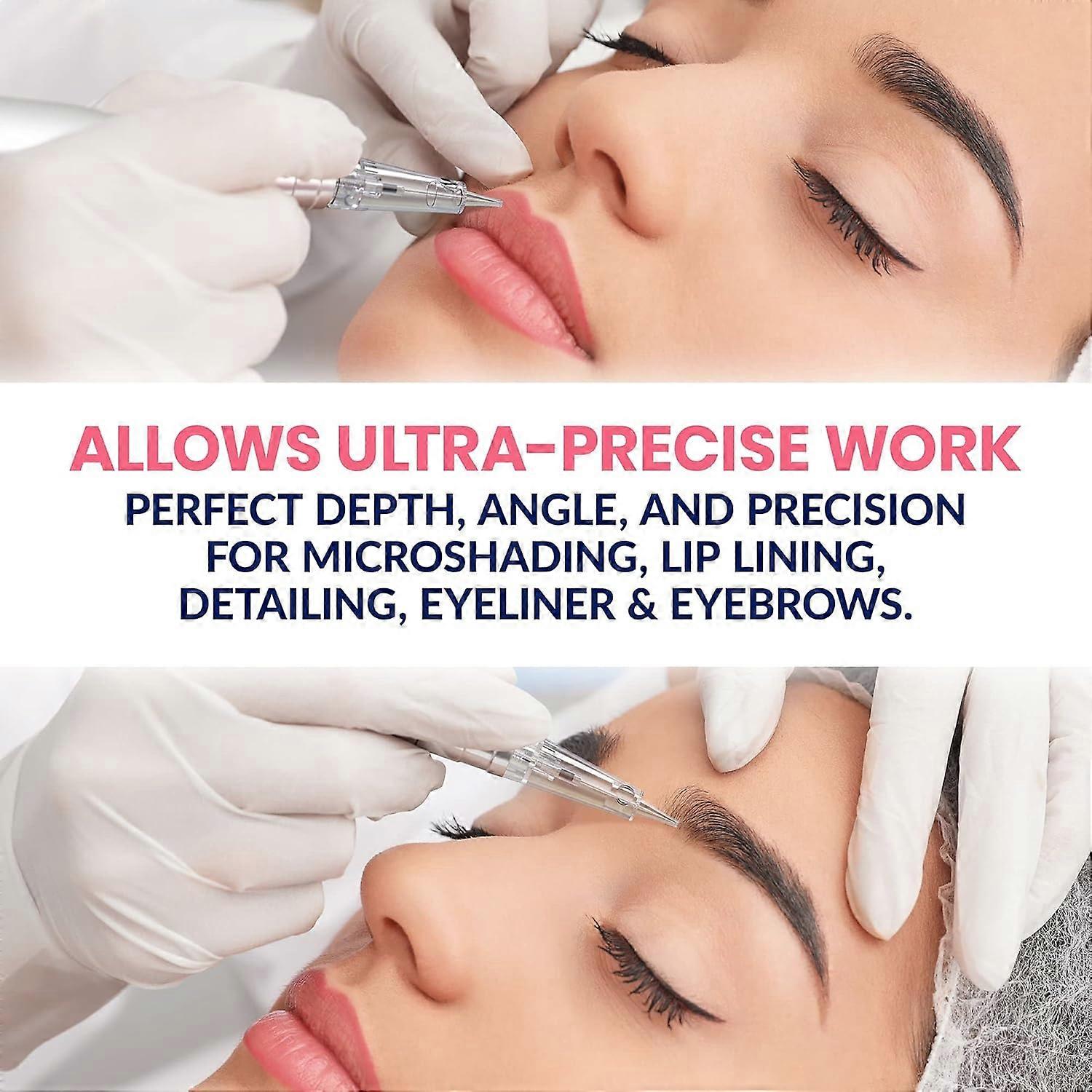 Permanent Makeup Cartridges 10 Pcs 1RL Microshading Lip Lining Detailing Eyeliner Eyebrows Clear Disposable Easy Install
