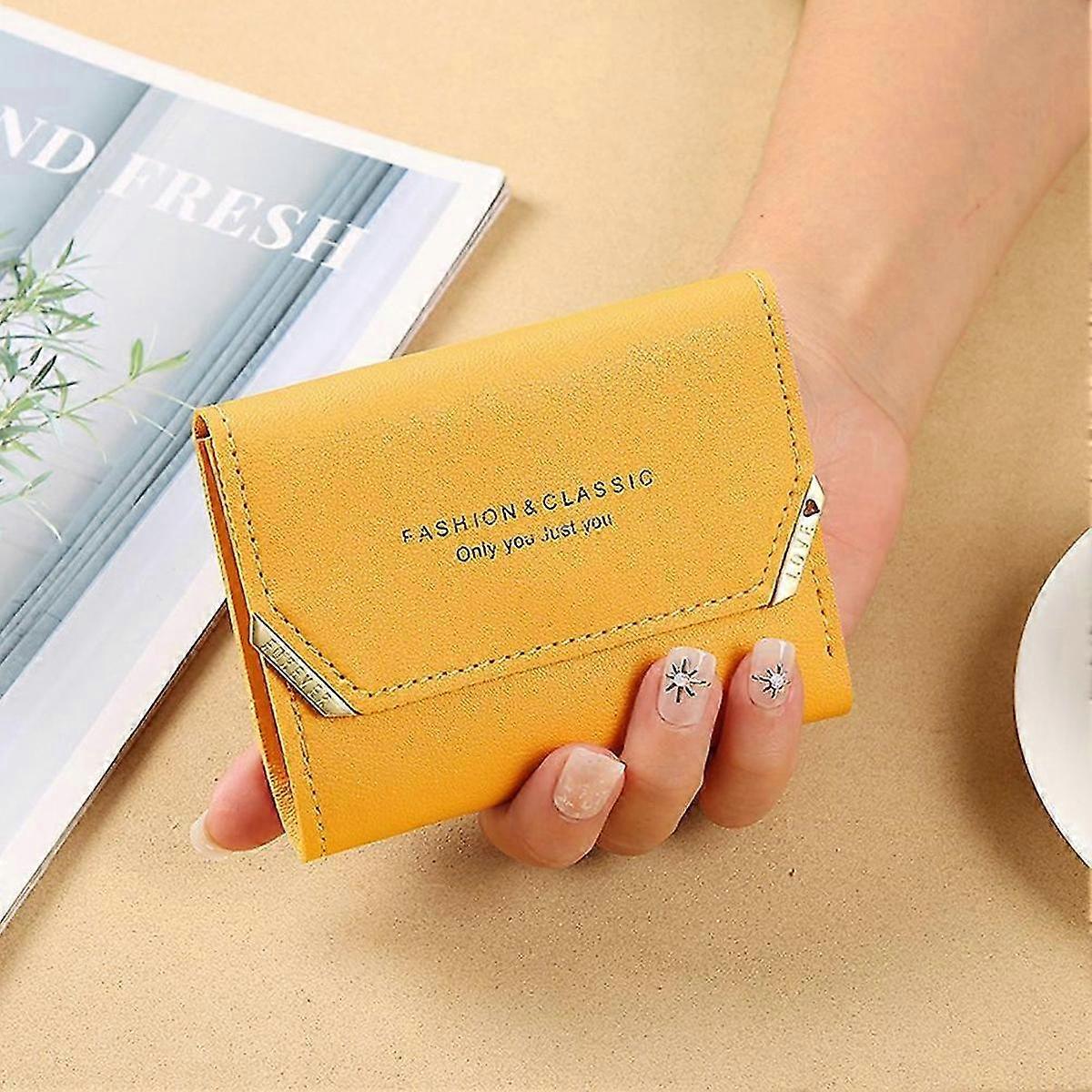 Slim Clutches Wallet Tri-fold Short Compatiblemat Clutches Wallet with Multi Card Slots Compatible Adults Teens