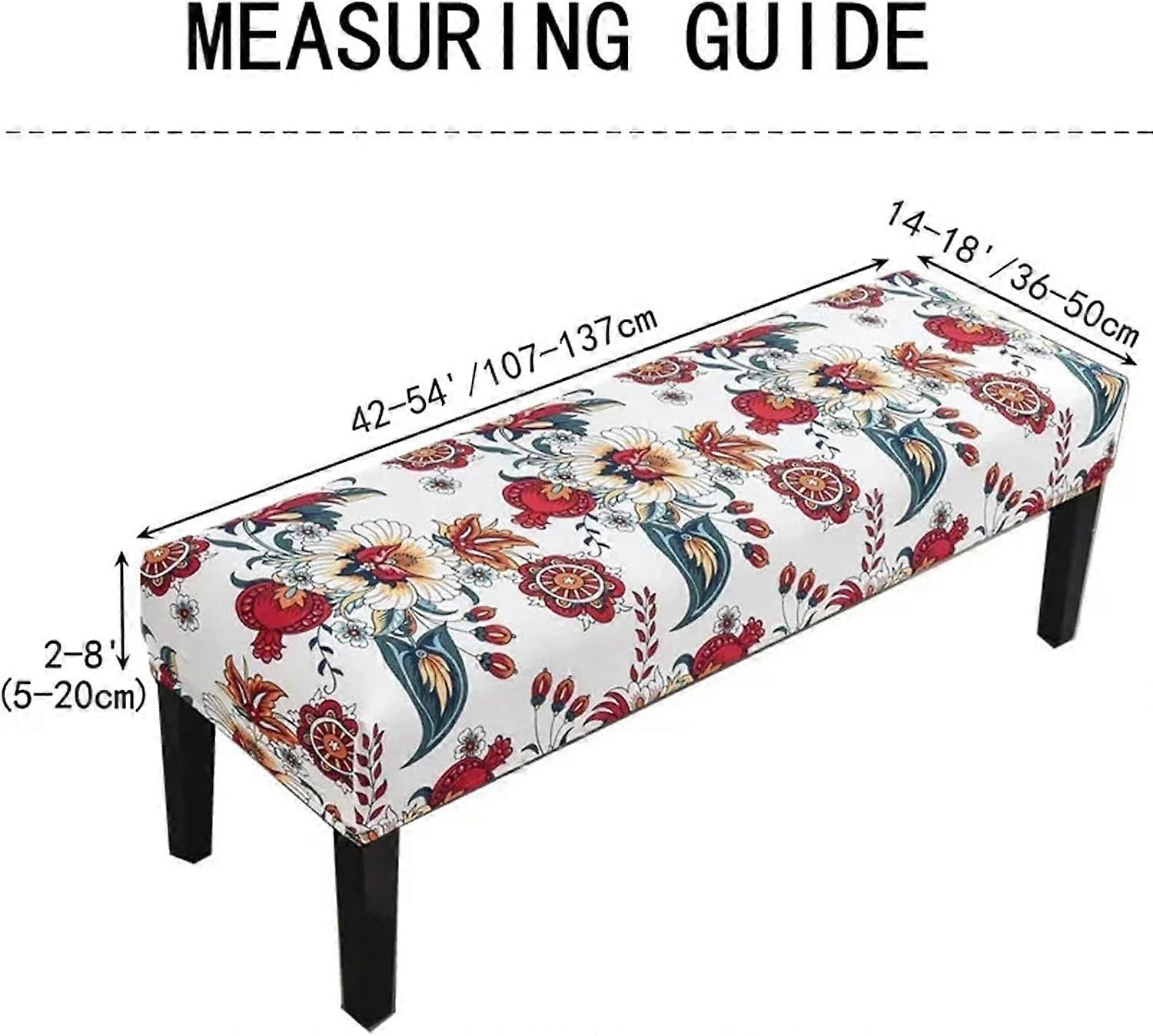 Bench Cover 2-Pack Stretch Piano Stool Covers For Living Room Rectangular Long Stool Protector Slipcovers Color 5