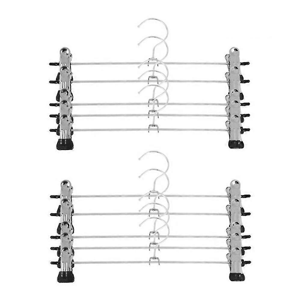 10pcs Metal Trousers Hangers, Non-slip Clips Hanger For Slacks Jeans Socks, Skirts Hangers With 2-a