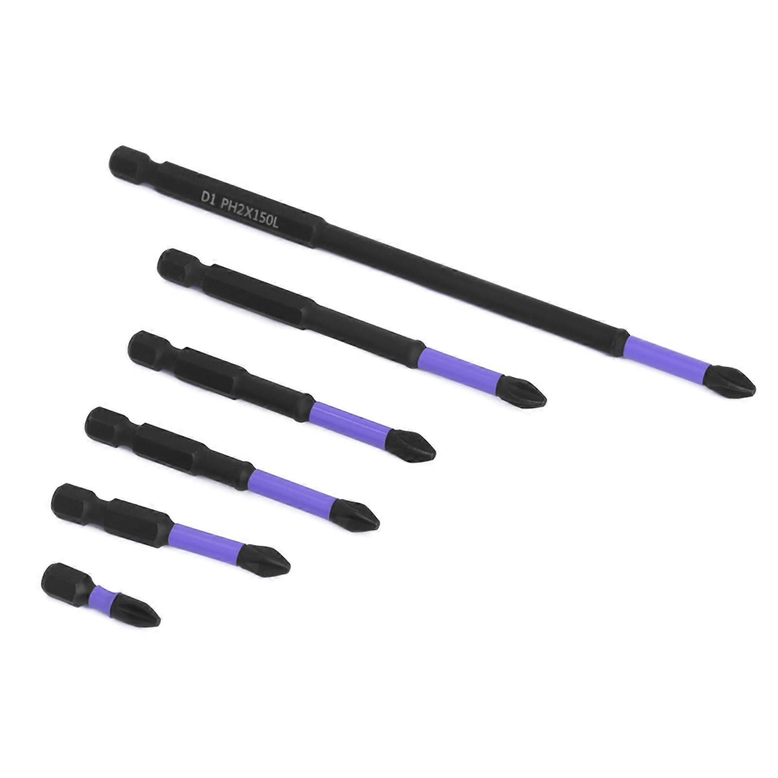 6Pcs Magnetic Screwdriver Bit PH2 25/50/65/70/90/150mm Batch Head Electrician Power Tool High Hardness Screw Driver Bit