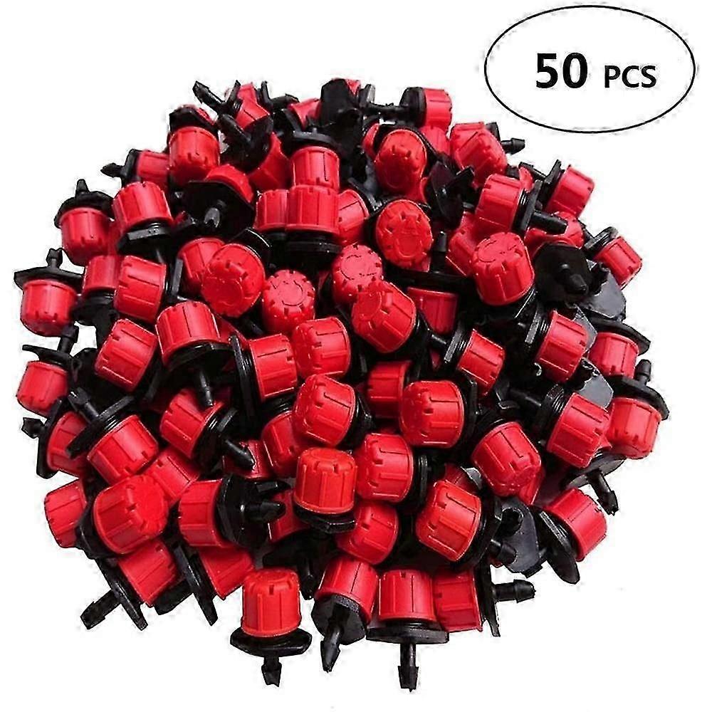 50-Pack Adjustable Drippers - 1/4" Micro Irrigation Sprinklers