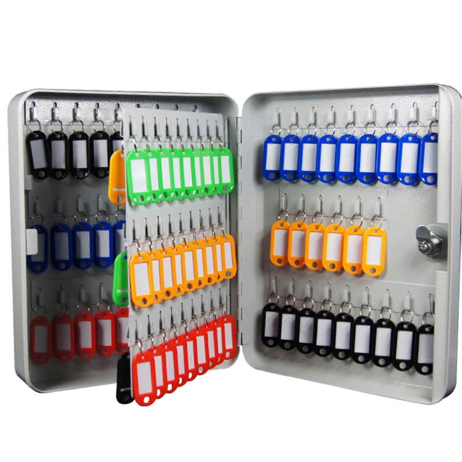 105 Key Cabinet, Key Box Wall Mount Key Organizer with Slotted Racks Key Keeper Box