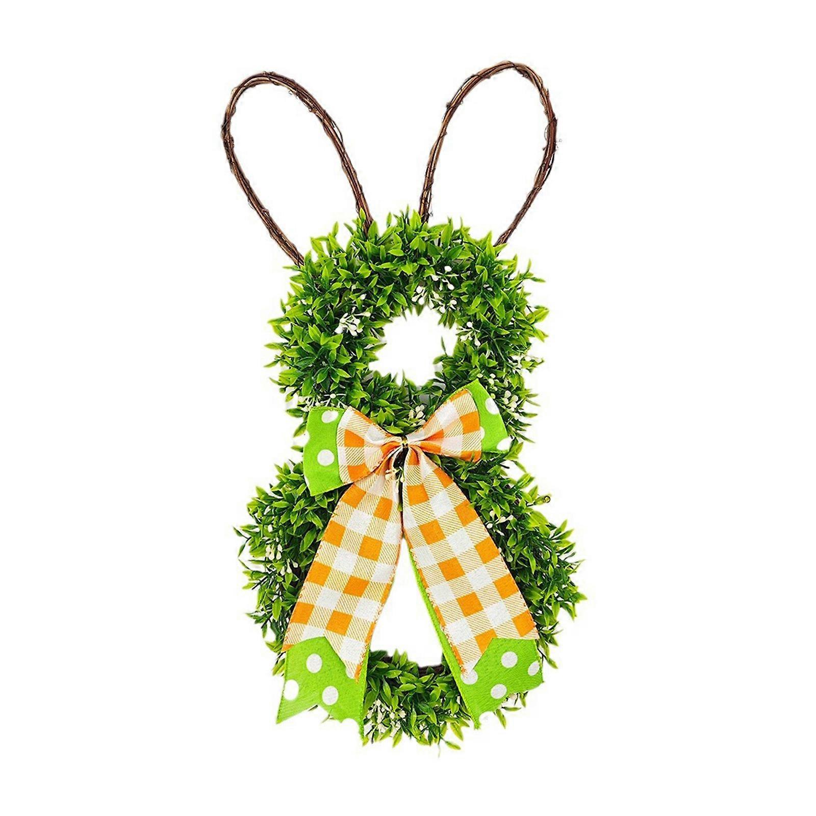 お祝いのイースター花輪ユニークなバニーリースウサギの耳ウサギの花輪飾りとスタイリッシュなドアの装飾