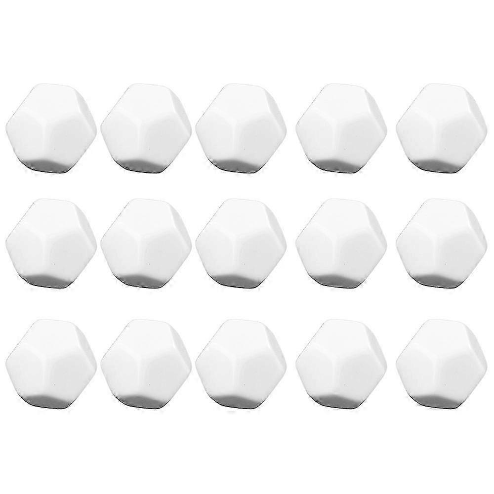 15 Pack 22MM Blank White Dice Set Acrylic Rounded D12 Dice Cubes for Game,Fun,DIY Sticker and Math T