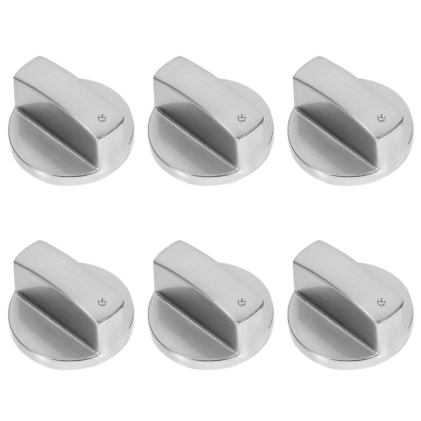 6 Pcs Metal Burner Control Knobs for Gas Stove Replacement Parts