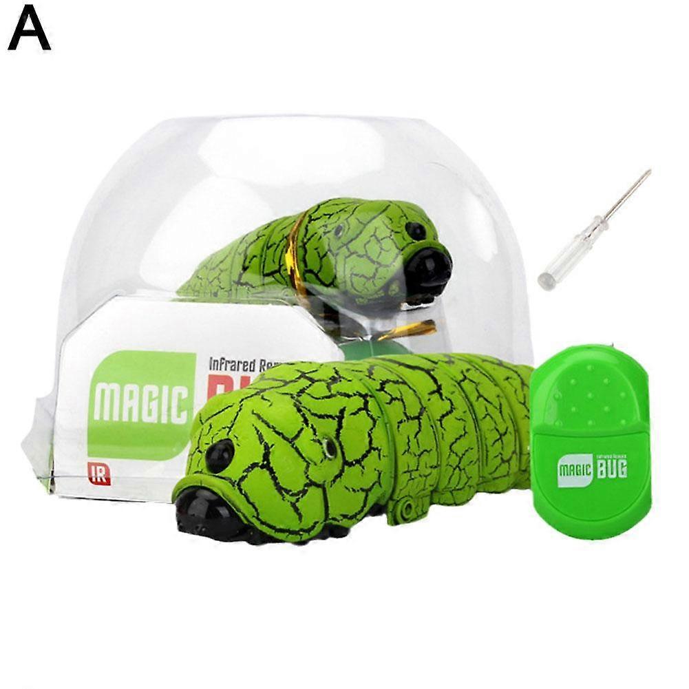 Remote Control Caterpillar Toy Realistic Crawling Motion Auto Obstacle Avoidance LED Lights Kids Gift