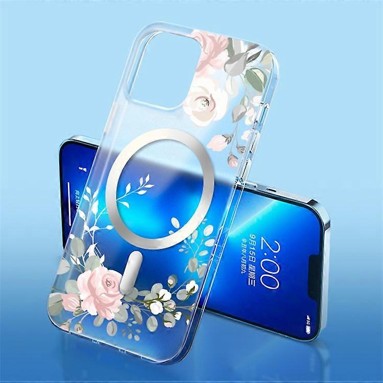 Flower Series Compatible For iPhone 15 Plus Matte Case Compatible with Magsafe IMD Phone Cover