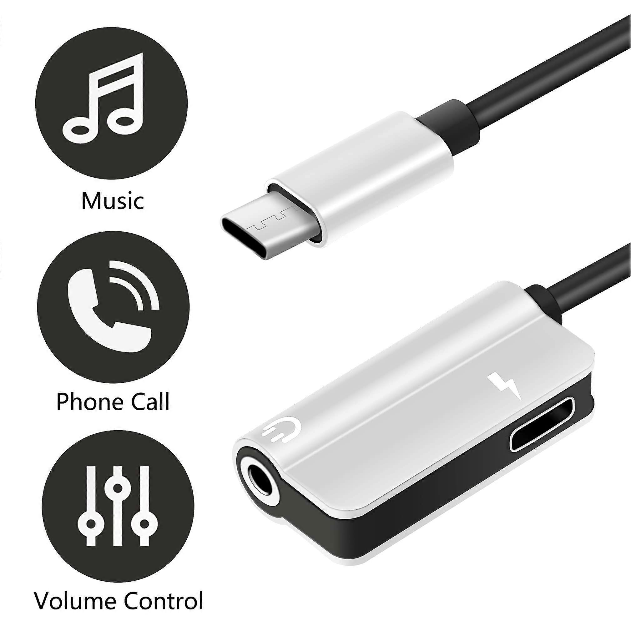 2 in 1 Aux USB Type C Headphone Audio Adapter Connector USB C to 3.5mm Adapter