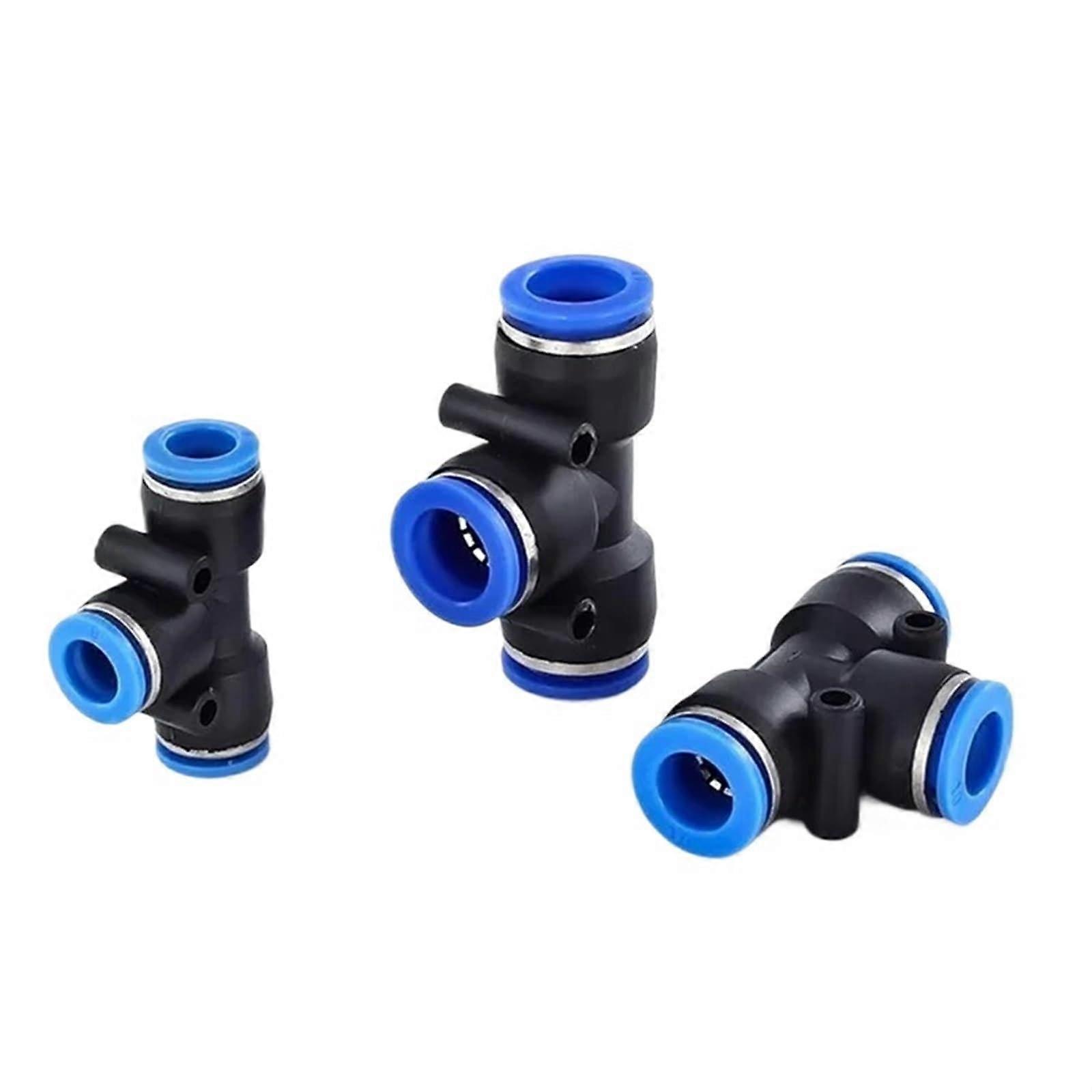 PE Air Connectors Pneumatic Fitting Quick Connect Slip Lock Tee 3 Way Plastic Pipe Connector 4-12mm Color PE-4