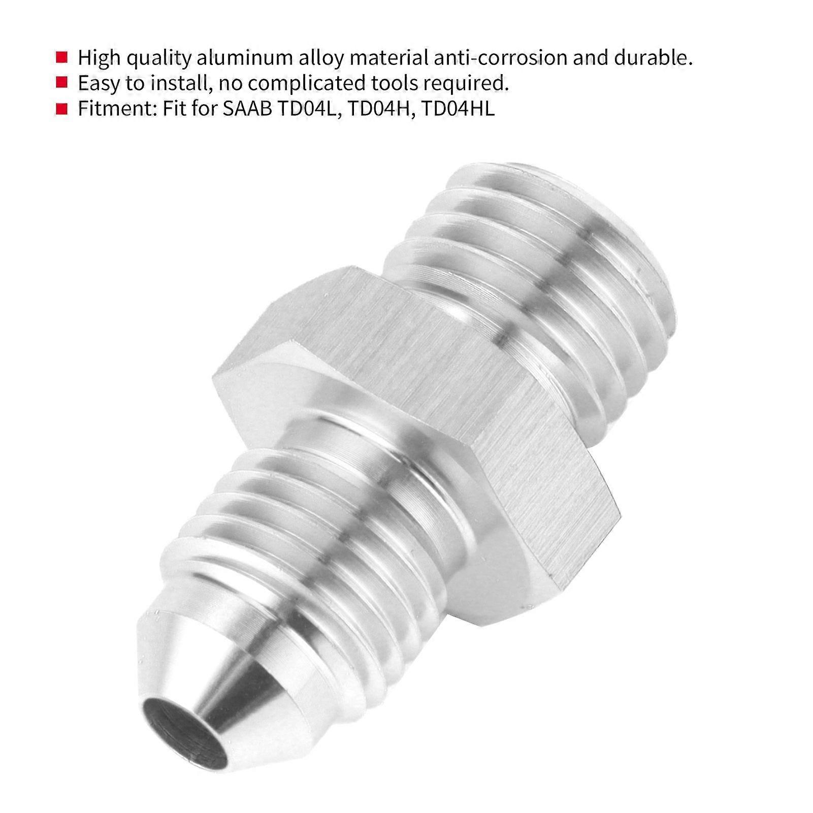 Turbo Oil Feed Adapter M12x1.5mm 1.5mm Hole to -4AN Fitting Fit for SAAB TD04L TD04H TD04HL