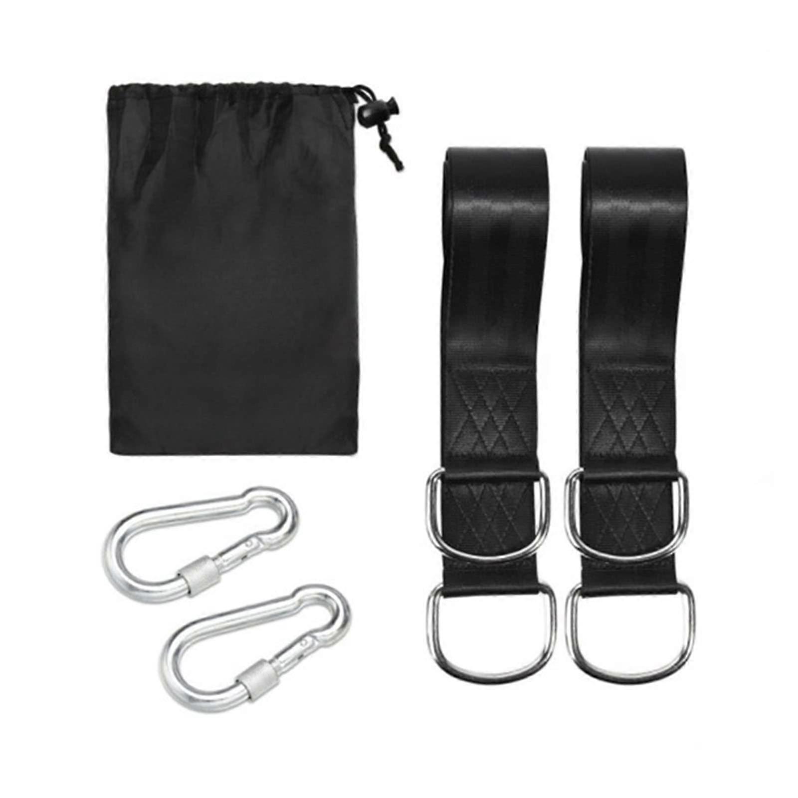 Heavy-Duty Camping Hammock Suspension Straps with Two Strong Carabiners, 10ft Adjustable Length
