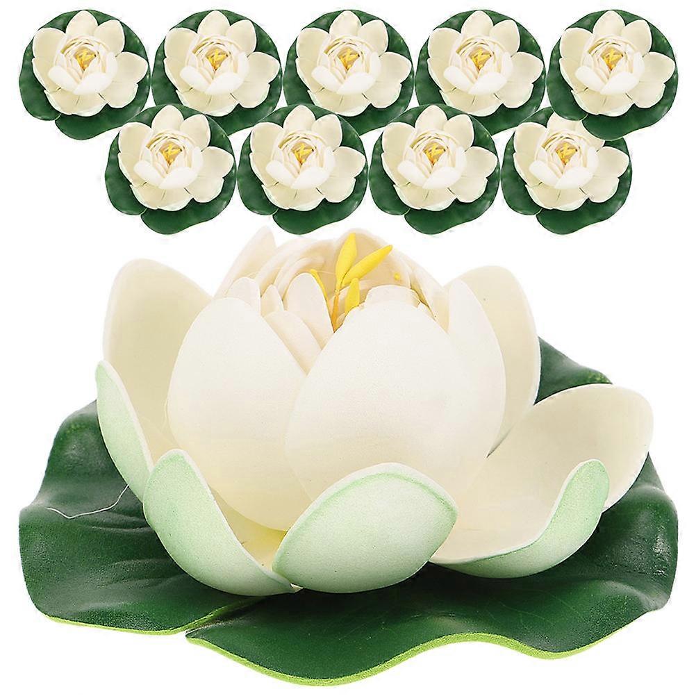 10pcs Artificial Floating Lotus Flowers Realistic Garden Decoration for Ponds, Fountains, and Aquariums – Foam Design, Vibrant Color