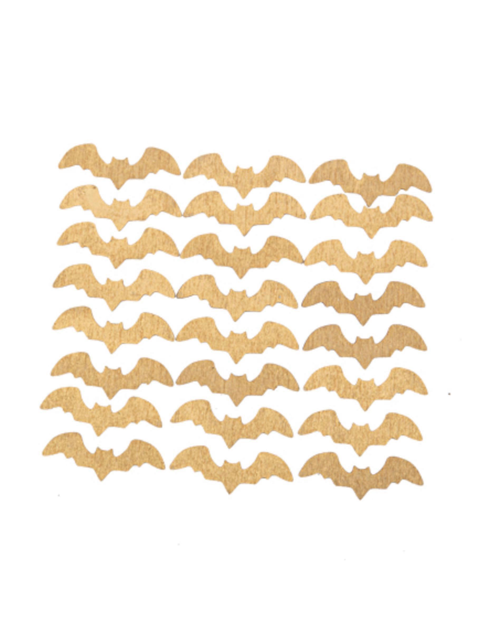 24 Golden Bat Wooden Confetti 4 cm