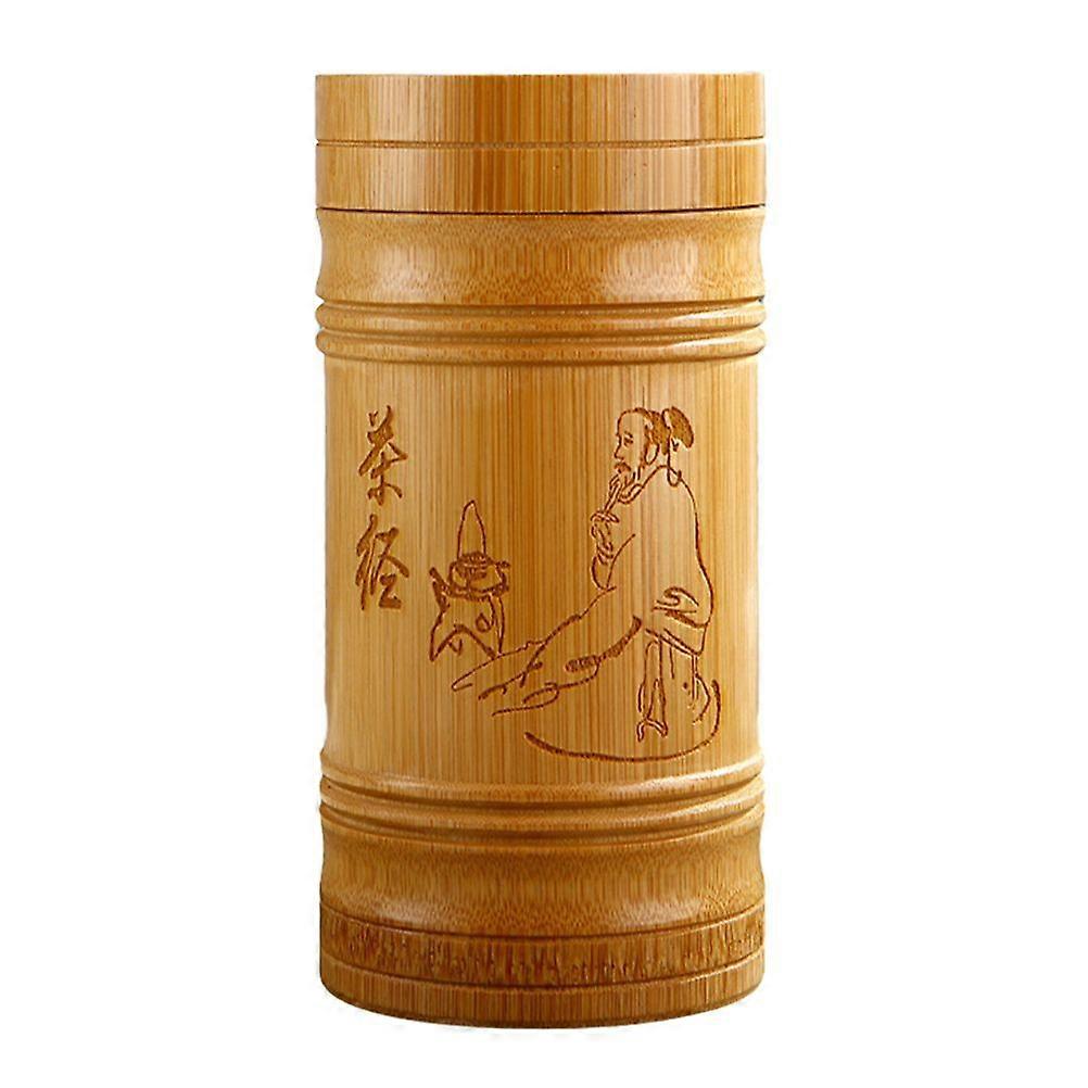 Bamboo Tea Jar Portable Lightweight Bamboo Container Canister Tea Storage Box with Lid