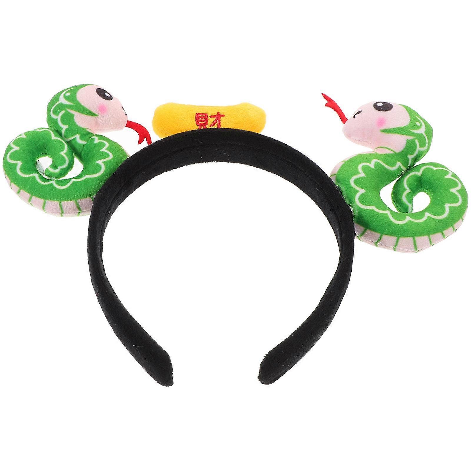 Soft Plush Cartoon Snake Headband Festive Hair Accessory Symbolizing Wealth & Luck for Women's Costume & Birthday Events