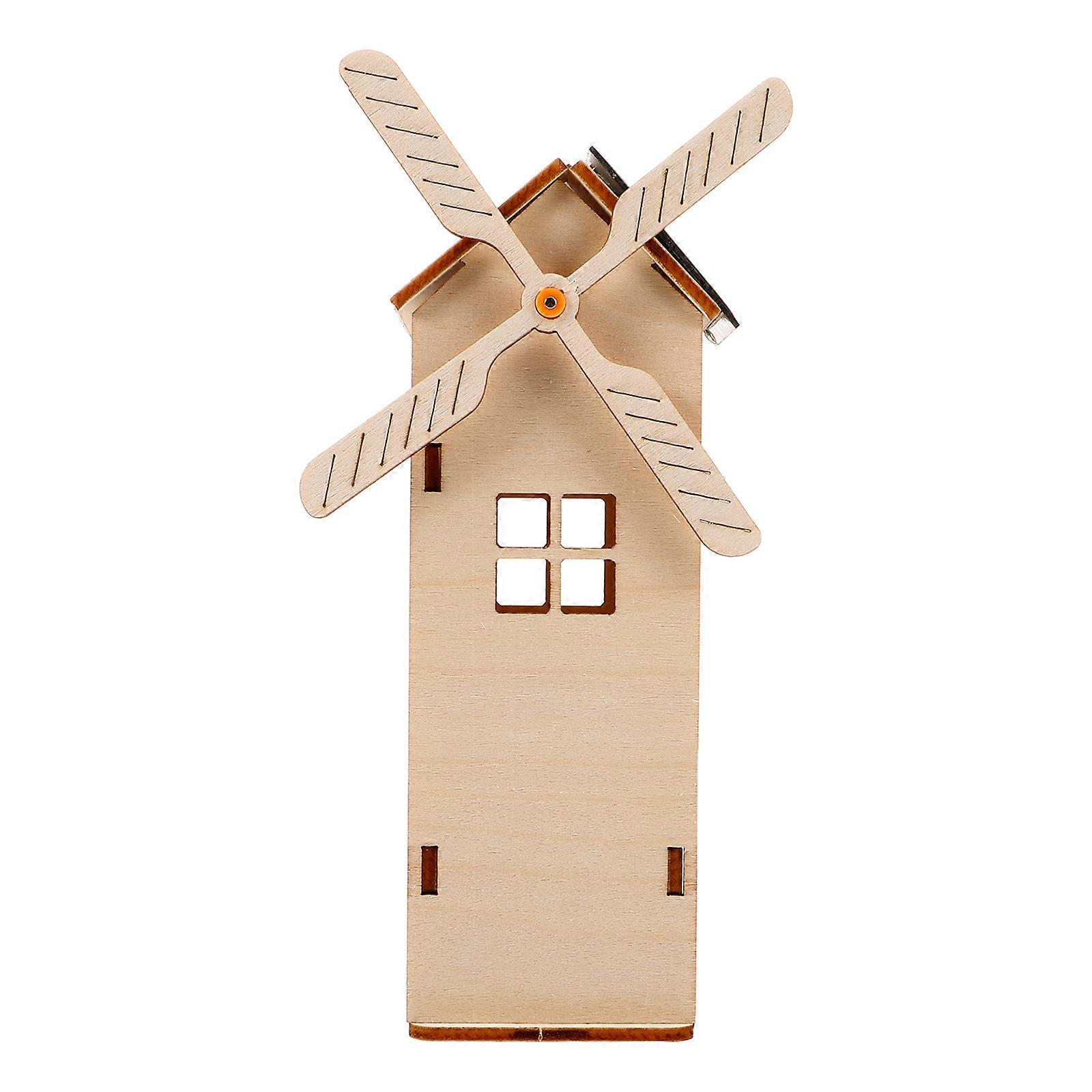 Solar Powered Wooden Windmill Kit for Kids – DIY Science Experiment Project to Encourage Creative Play and