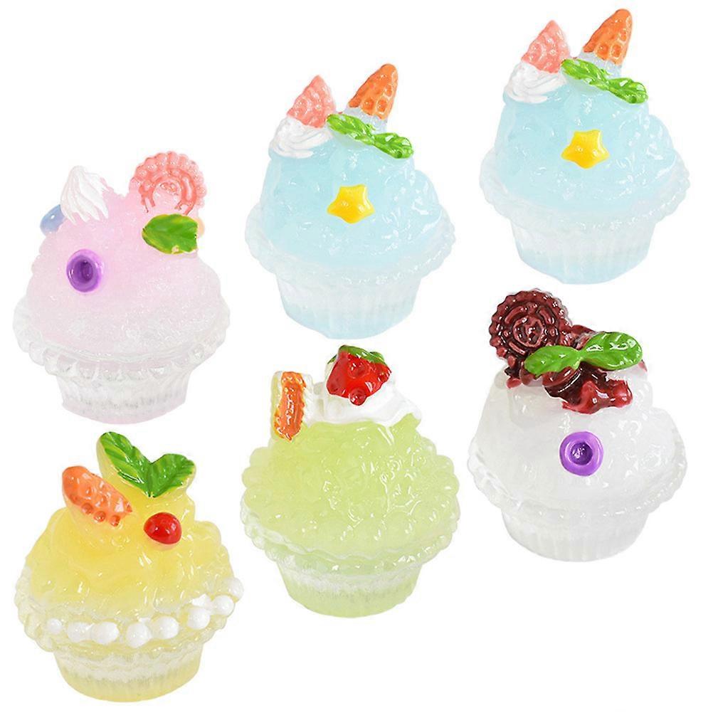 Dessert Model Decor Mini Ice Cream Model Tiny Ice Cream Model Home Decor 6Pcs