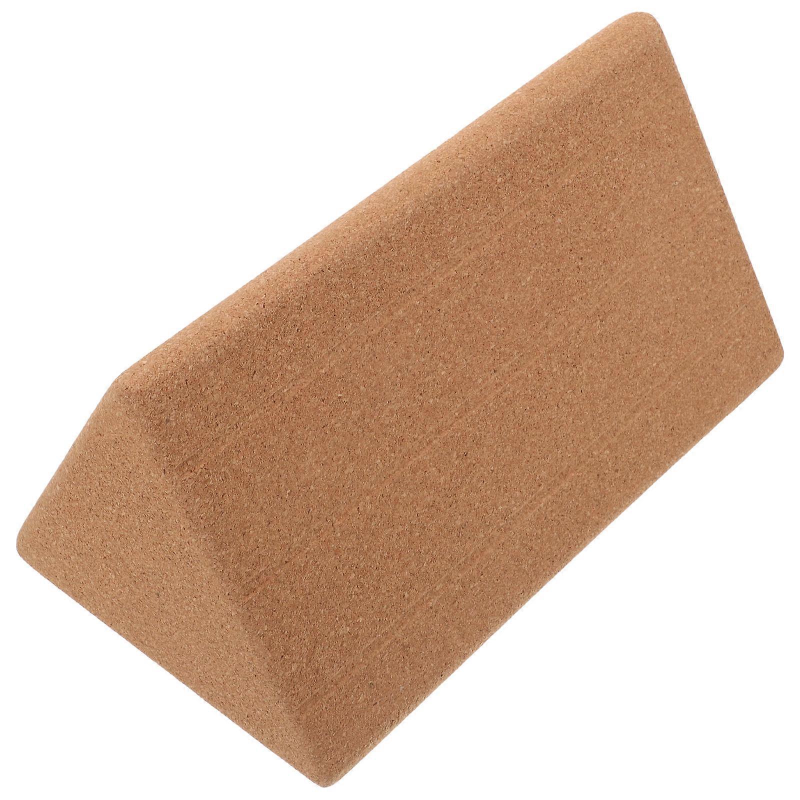 High Density Yoga Blocks Stretch Exercise Yoga Training Supply Cork Material Light Brown 20.00X12.00X12.00CM 1Set