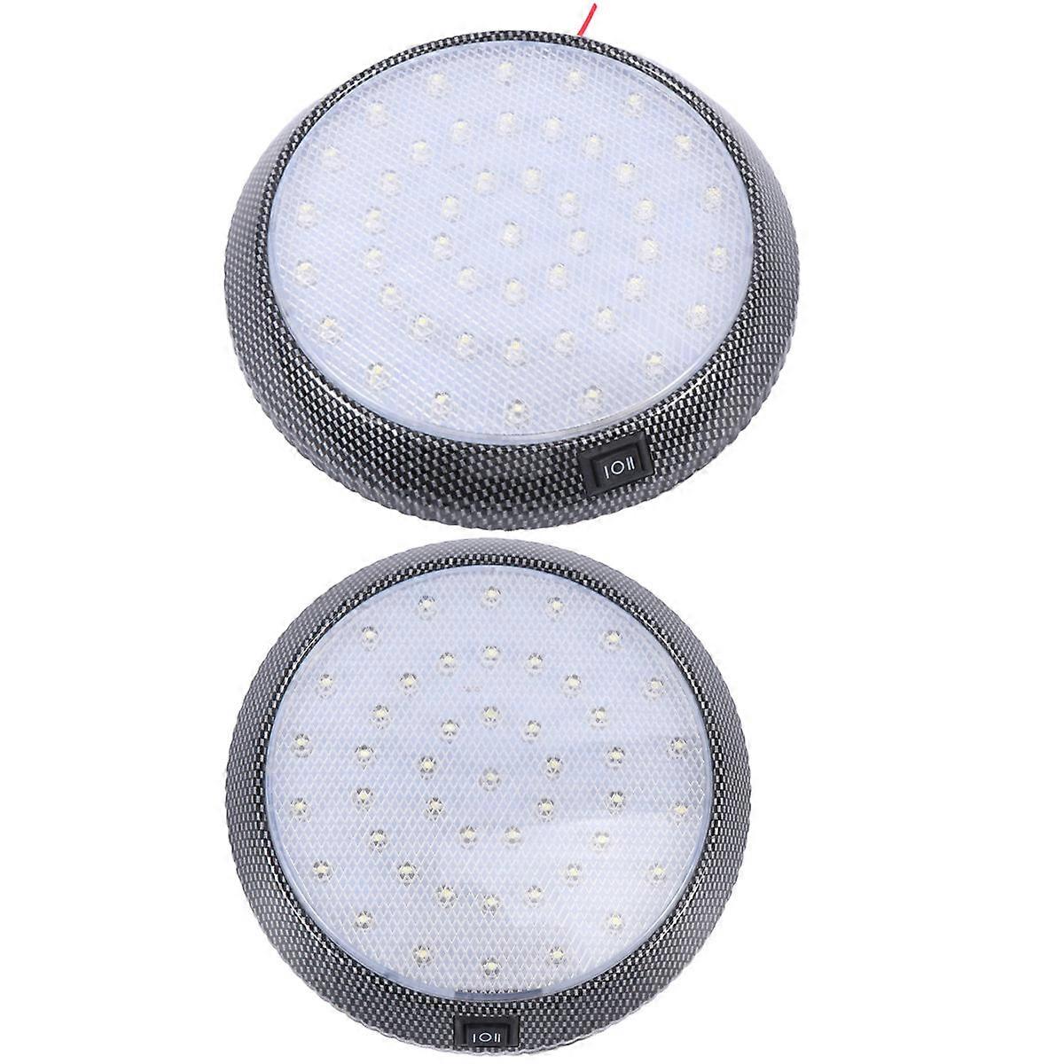 Vehicle Interior Lights Round Shape Dome Light Useful Interior Lighting 13x2cm 2Pcs