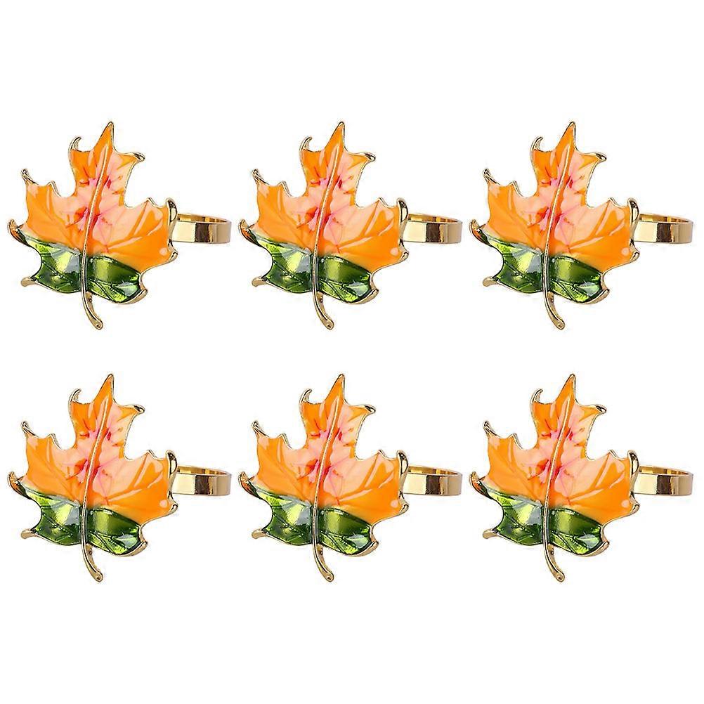 Table Decoration Napkin Rings Thankgiving Day Napkin Holder Assorted Color For Restaurant Use 6Pcs