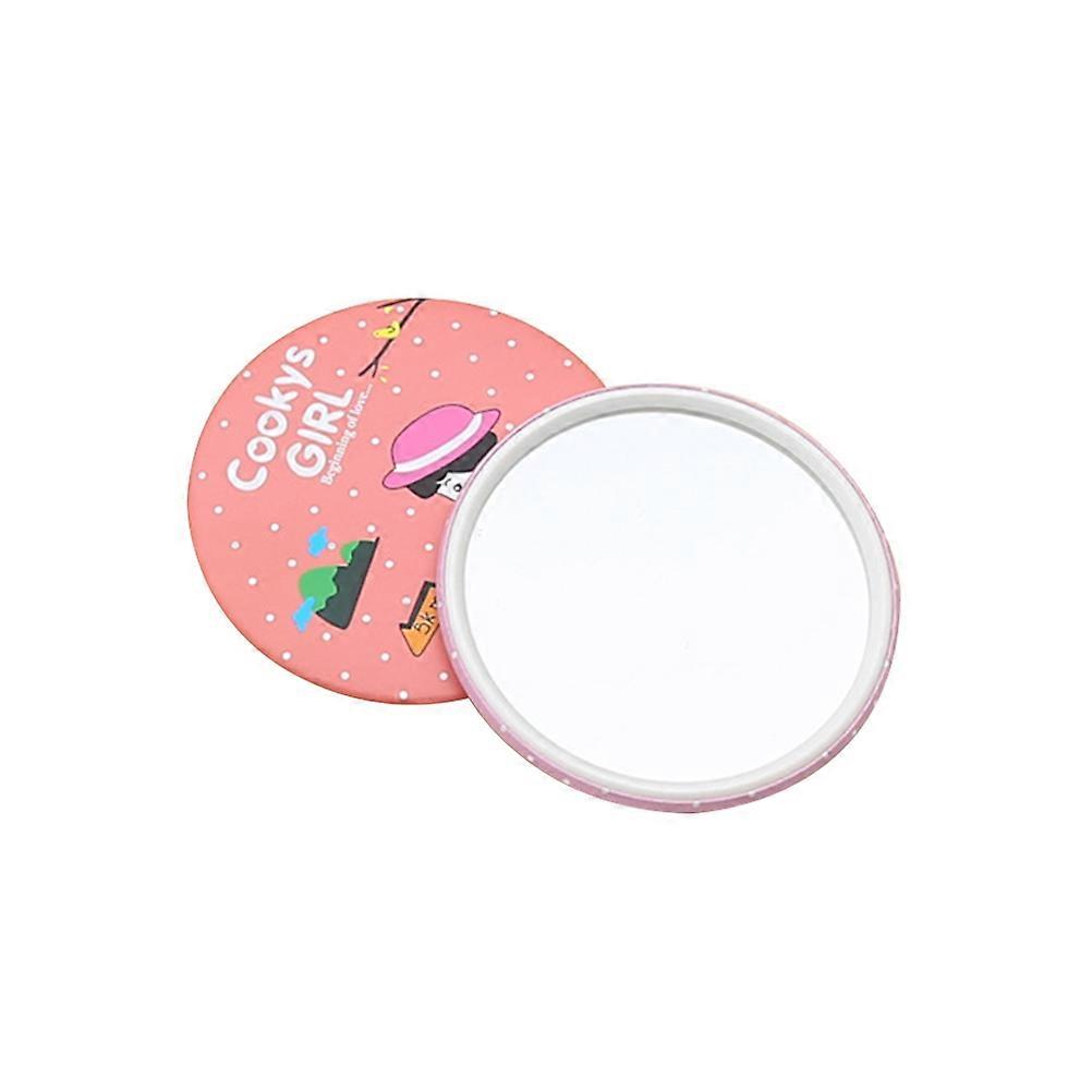 Pocket Size Mirror Cosmetic Usage Round Mirror Folding Design On-the-go 1Pcs