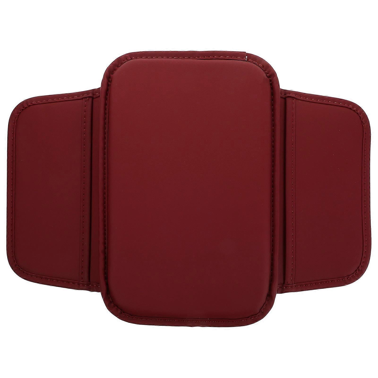 PU Car Center Console Cover Non Slip, Stain & Scratch Resistant Armrest Protection Mat with Storage Pockets, Easy Installation, Elegant Design