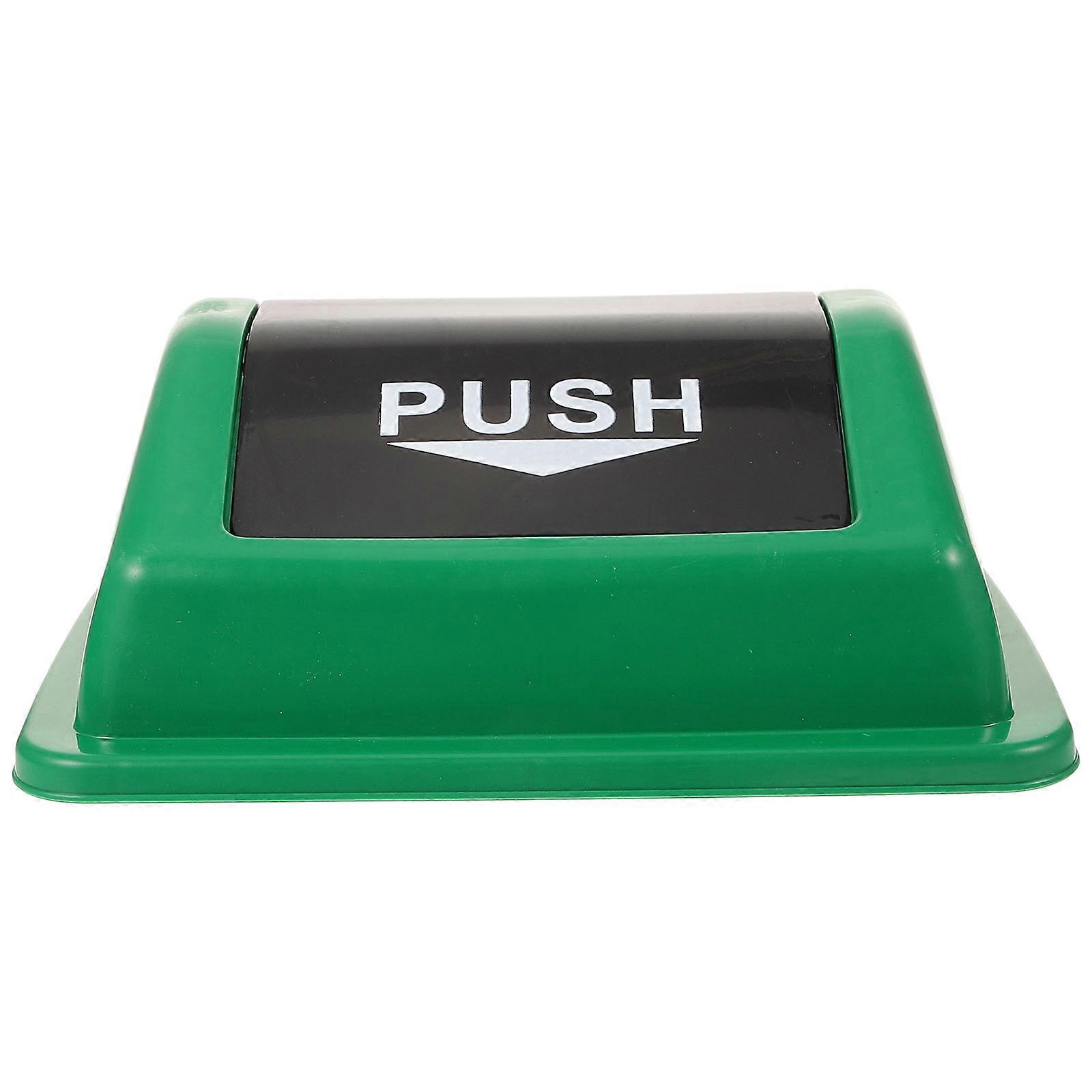 Plastic Cover Trash Bin Lid Windproof Rainproof Smooth Surface For Hotels 32.5x22cm 1Set