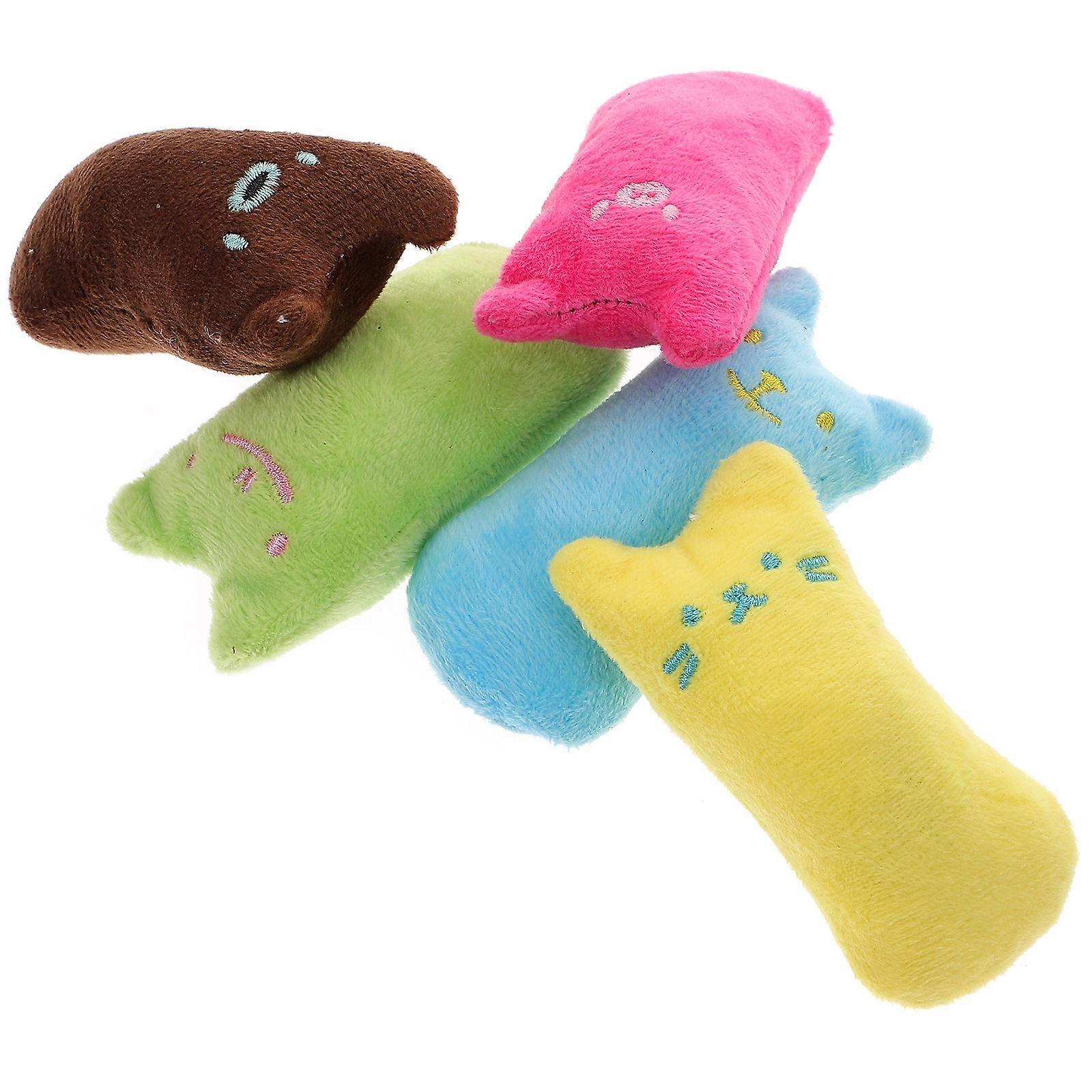 Cute Cat Toy Catnip Toys Beige 9.5x4cm Boredom Relief PP Cotton 5Set