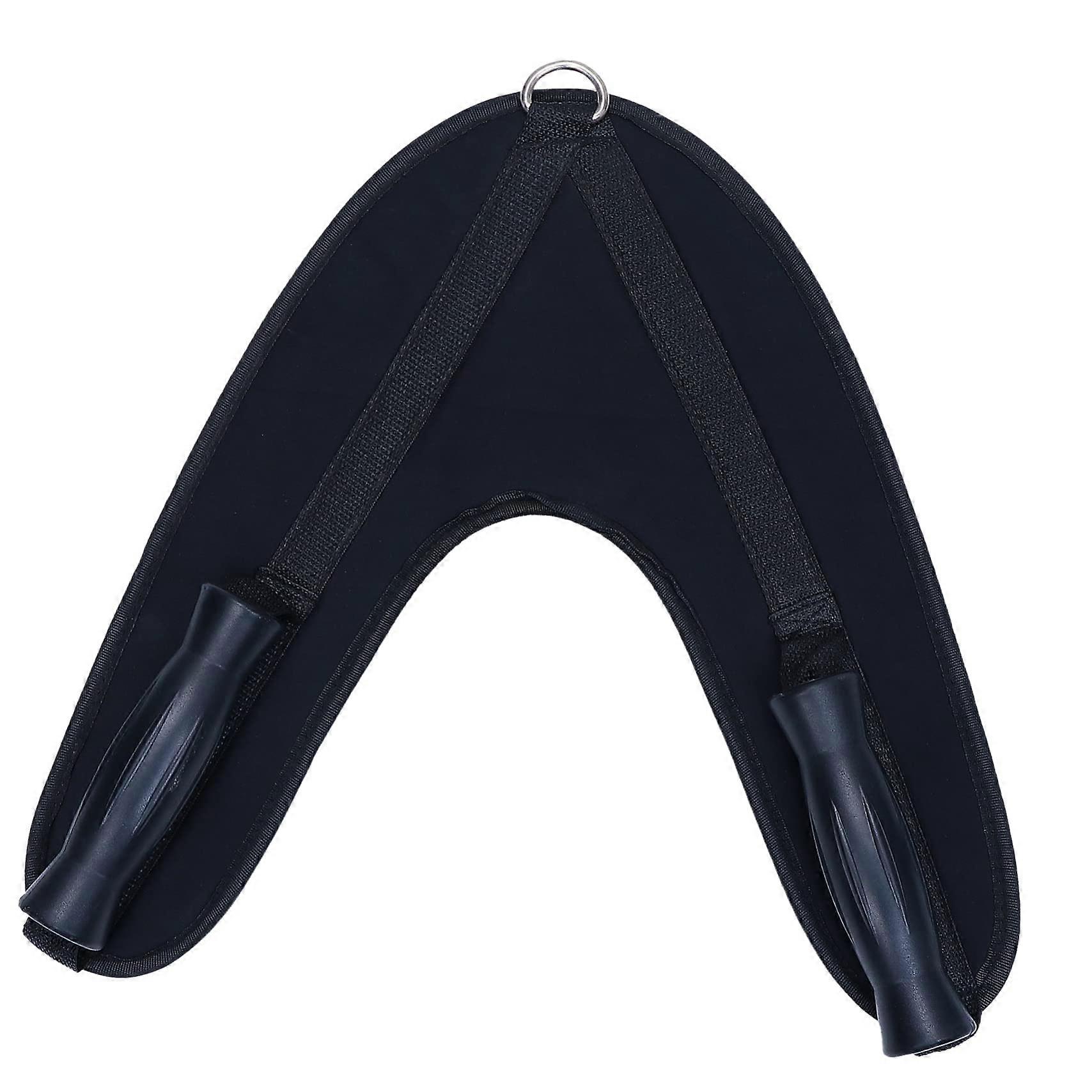Back Pull Down Bar Rack Gym Belt Ab Fitness Strap Schwarz PVC