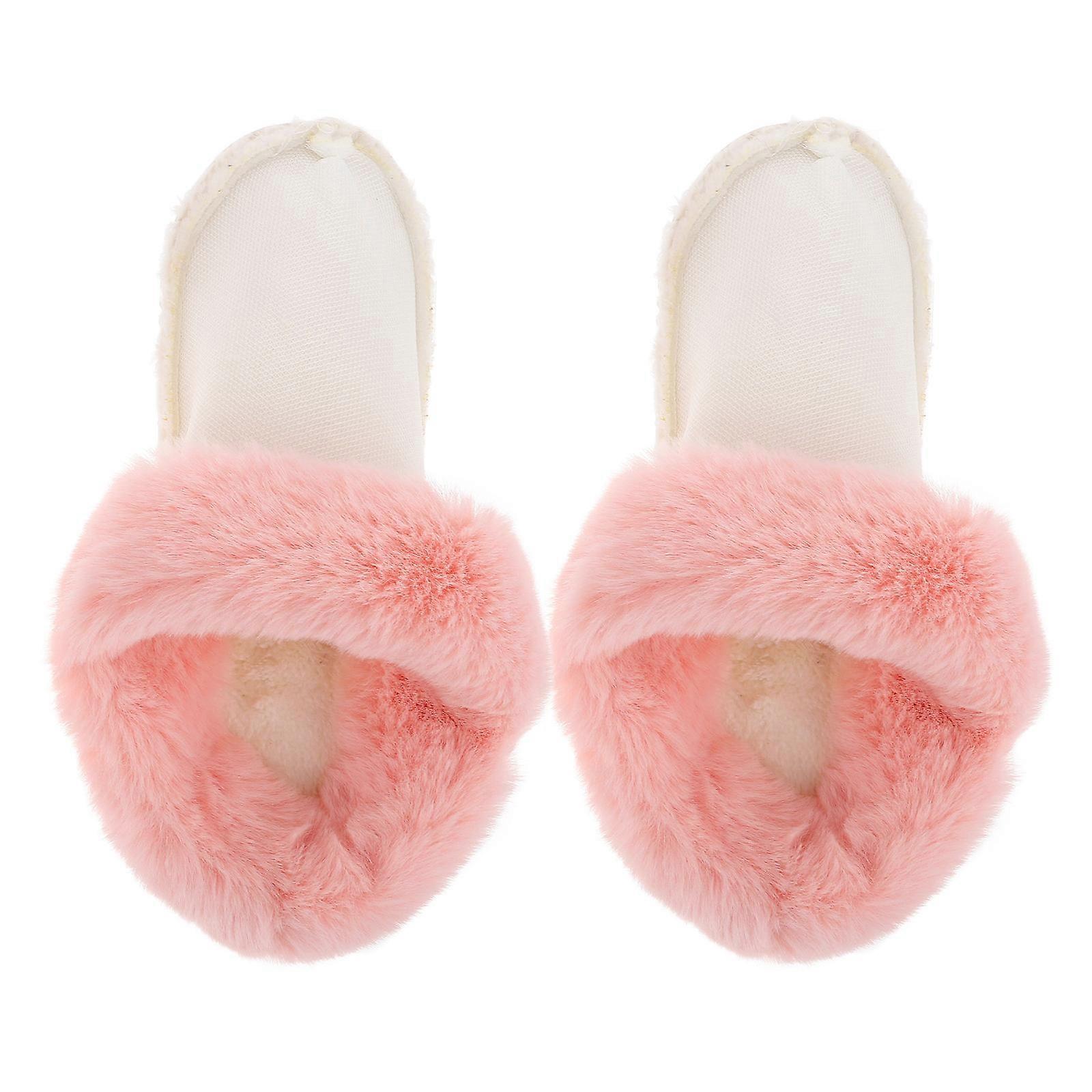 Winter Fluffy Shoe Inserts Men Women Warmth Plush Pink Size 40-41 Easy Replacement 1 Pair