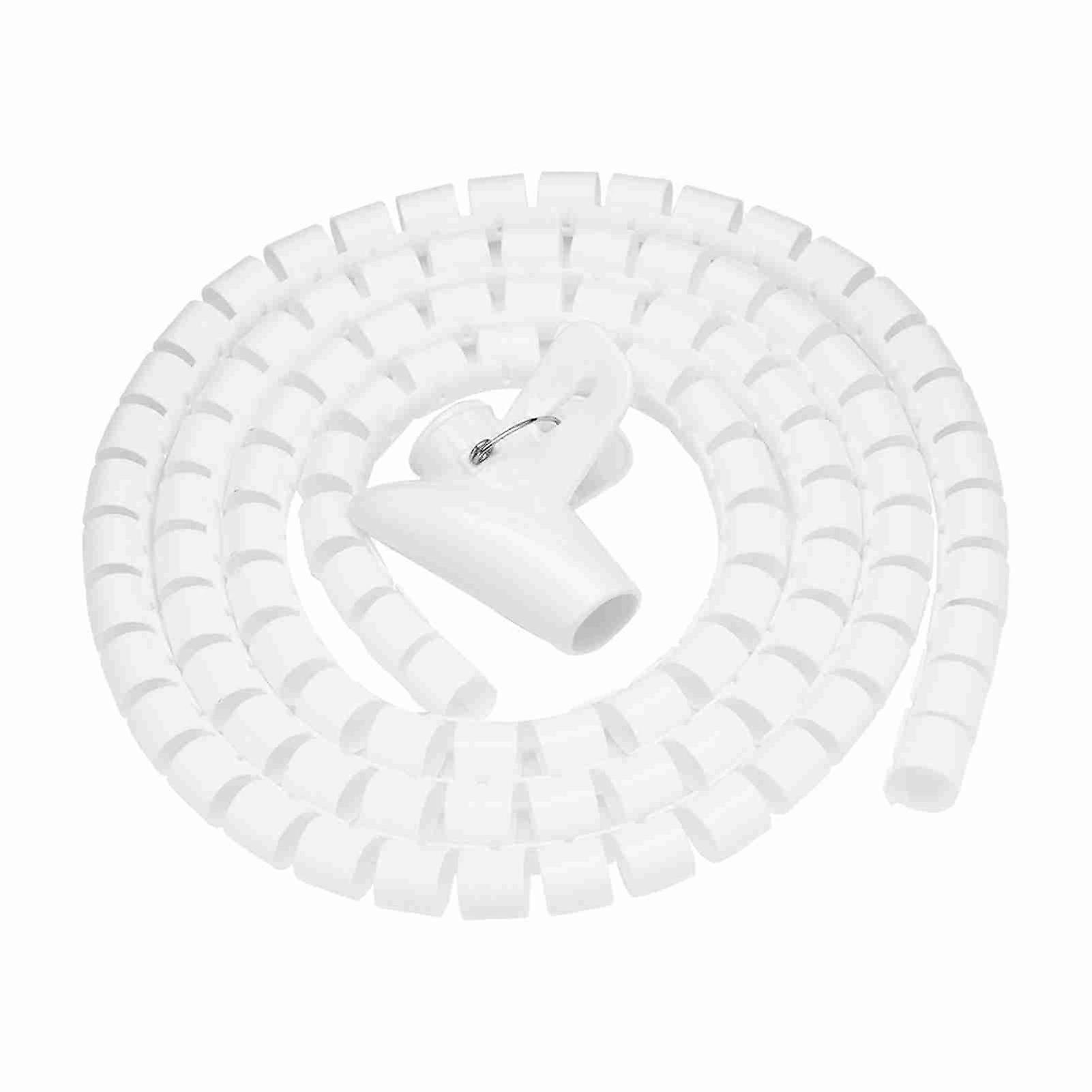 Flexible Spiral Cable Organizer, Cable Protector, Cable Tidy, White, 1.5m x 16mm