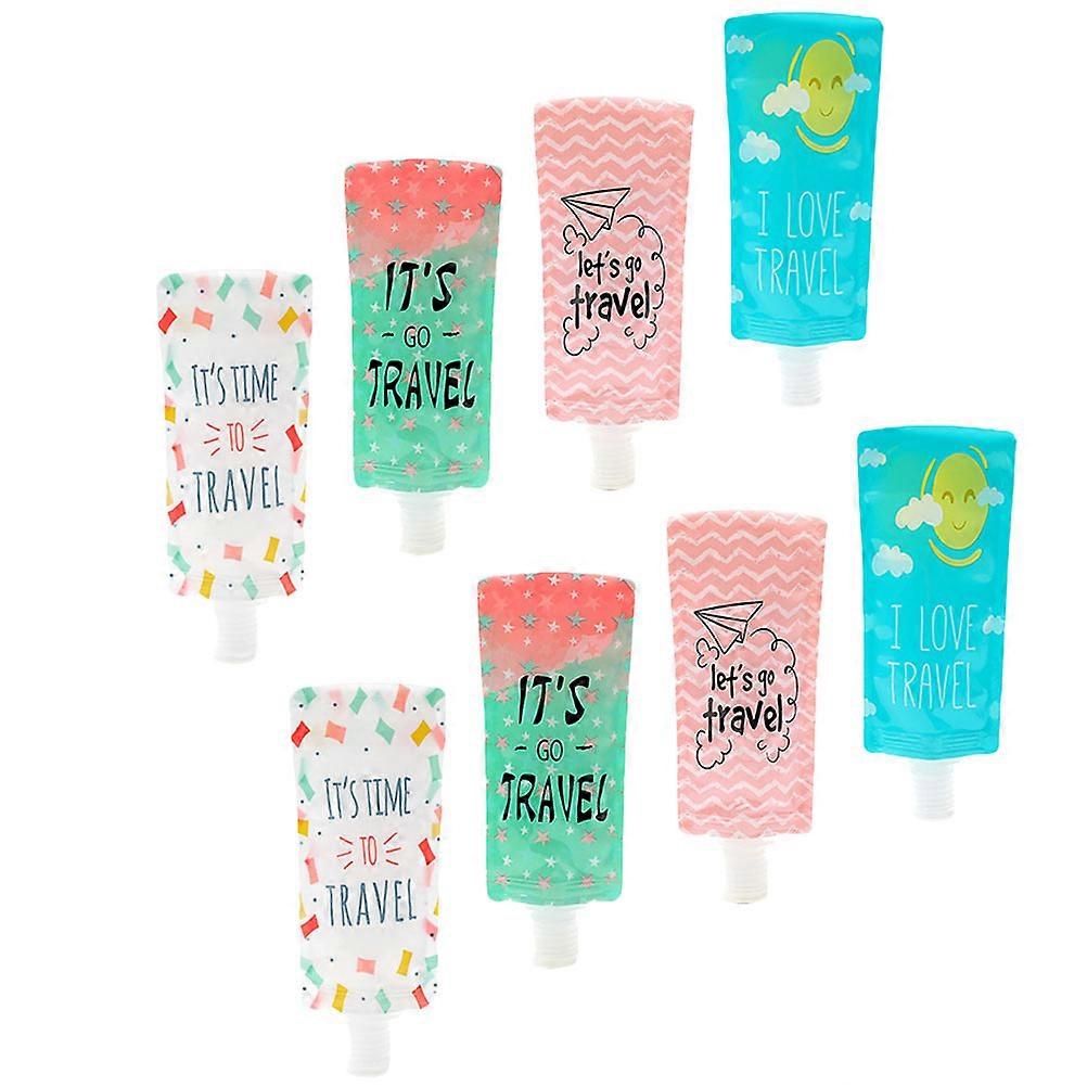 Portable Liquid Packaging Bag Travel Lotion Container Simple Design Green 8Pcs