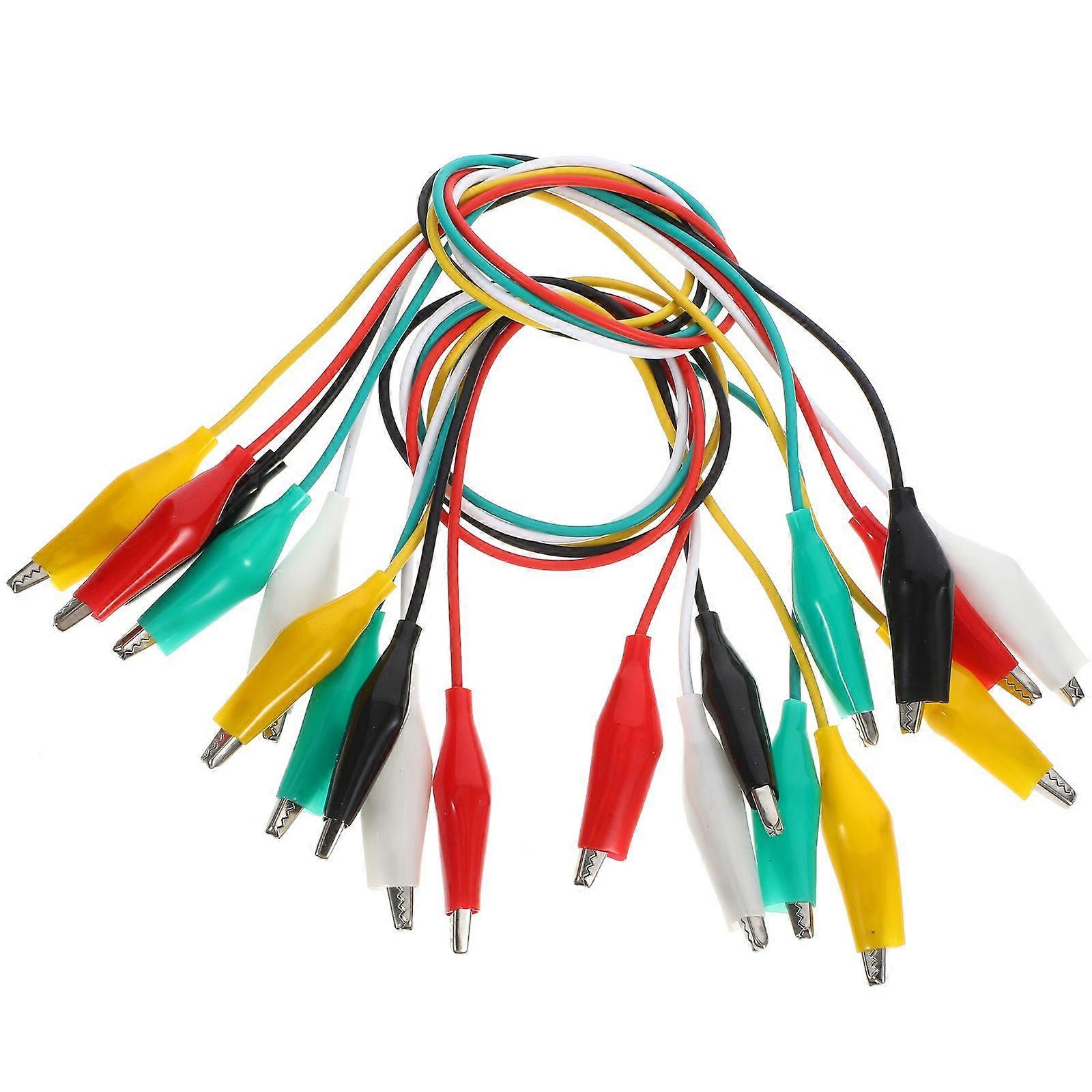 20pcs Alligator Clips Cordons de test Crocodile Clips Isolateurs Robustes Avec Câble