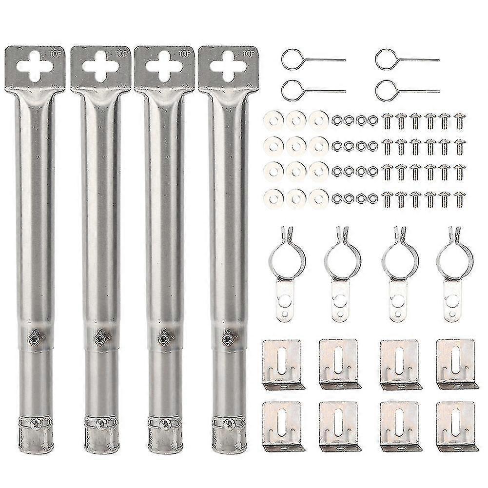 Universell Justerbar Erstatning Rustfritt Stål Gassgrill Rett Rør Brennerrør, 4 stk