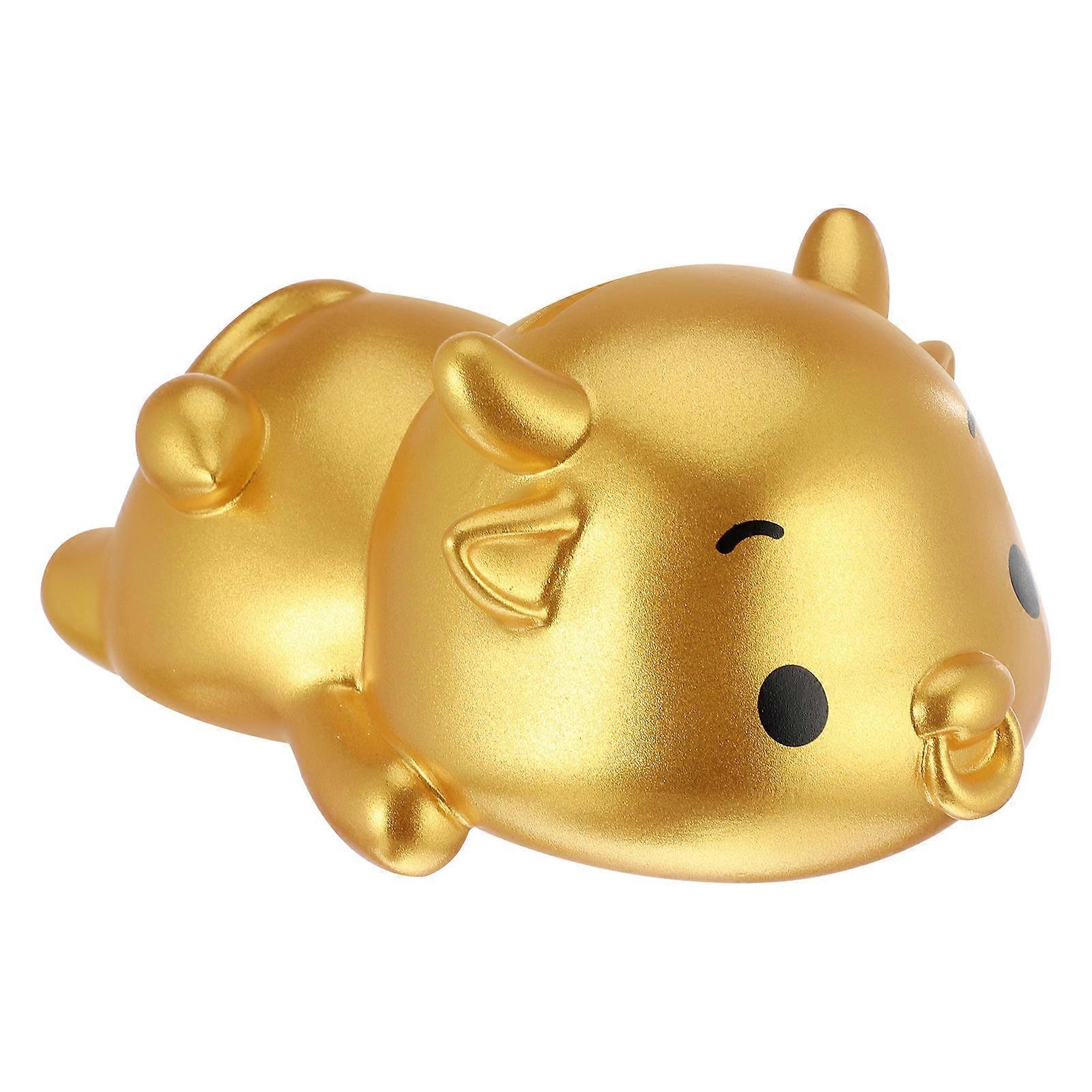 Golden PVC Cow-Shaped Piggy Bank for Home Use Helps Develop Saving Habits 2021 Toy Cow Gift