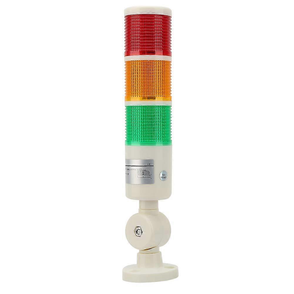 3-Layer Foldable LED Signal Tower Light, Industrial Warning Light with Alarm, 24VDC, Continuous Red, Orange, Green Light for Workshop and Construction