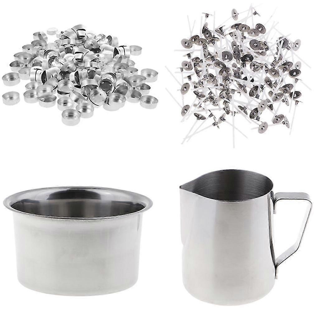 Candle Making Pitcher Double Boiler with 200pcs Tealight Cups Candle Wicks