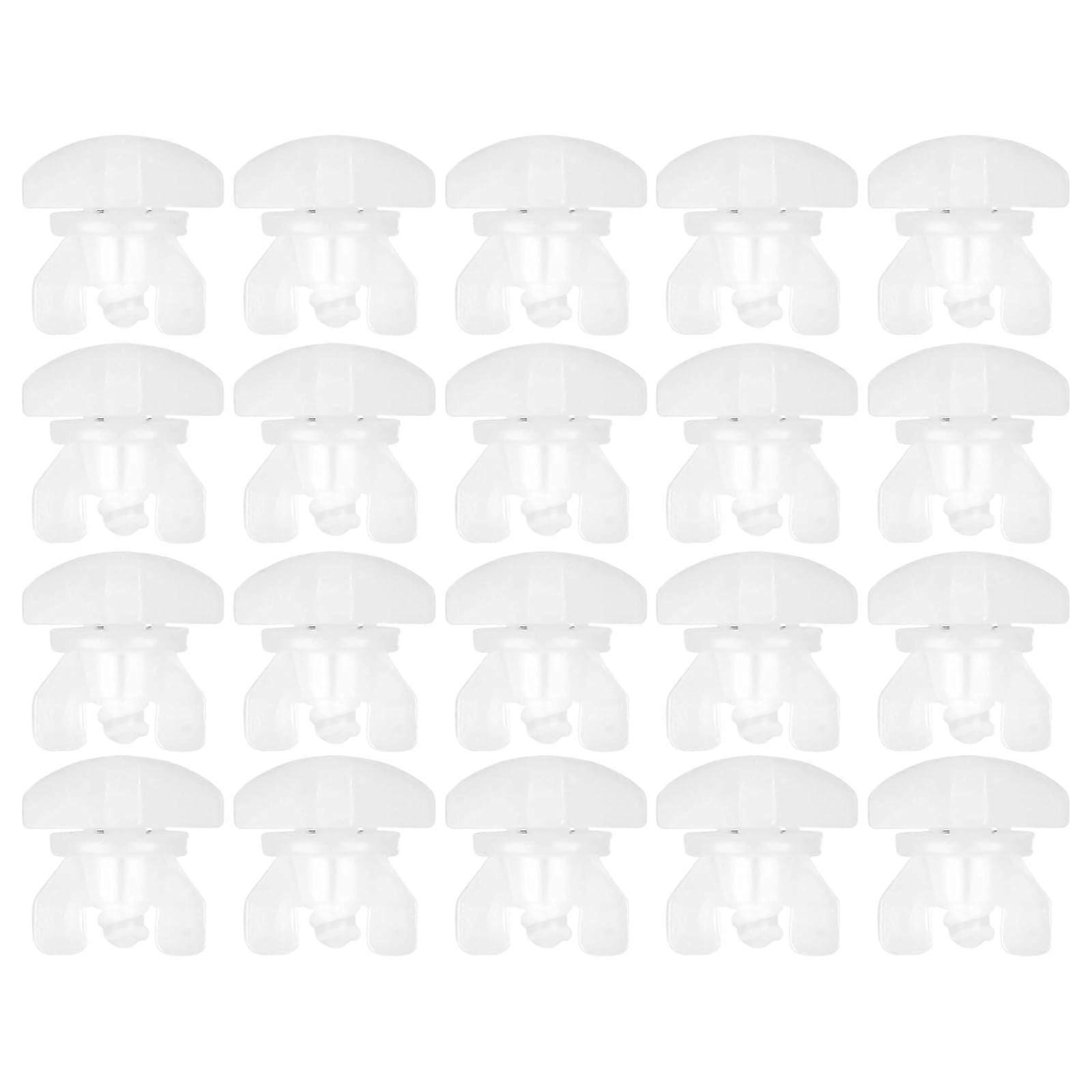 Curtain Pulley, Pack of 20/40 Curtain Rails, Stoppers, Colourless, PVC Curtain Rails, Slide Rails, Curtain Replacement Accessories