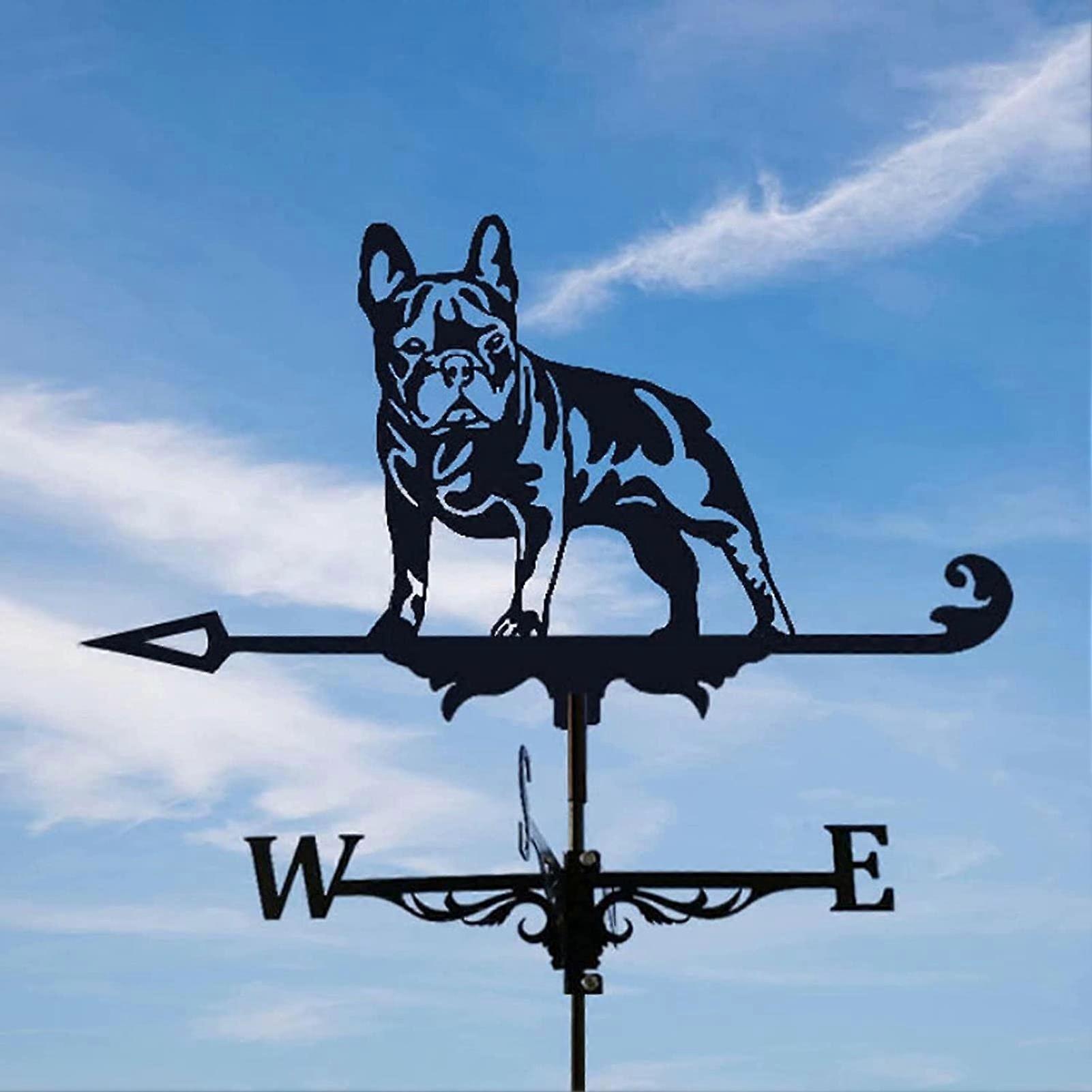 用于屋顶的斗牛犬风向标,铸铁室外风向指示器,花园,院子,山地装饰