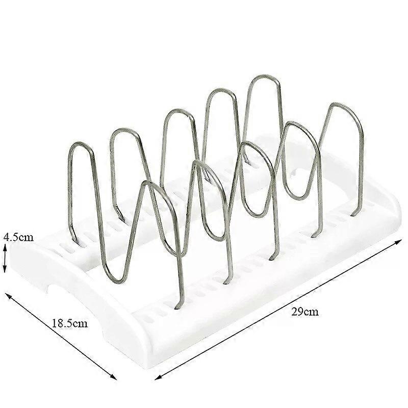 رف تخزين غطاء وعاء من الفولاذ المقاوم للصدأ قابل للتعديل - منظم المطبخ وموفر المساحة