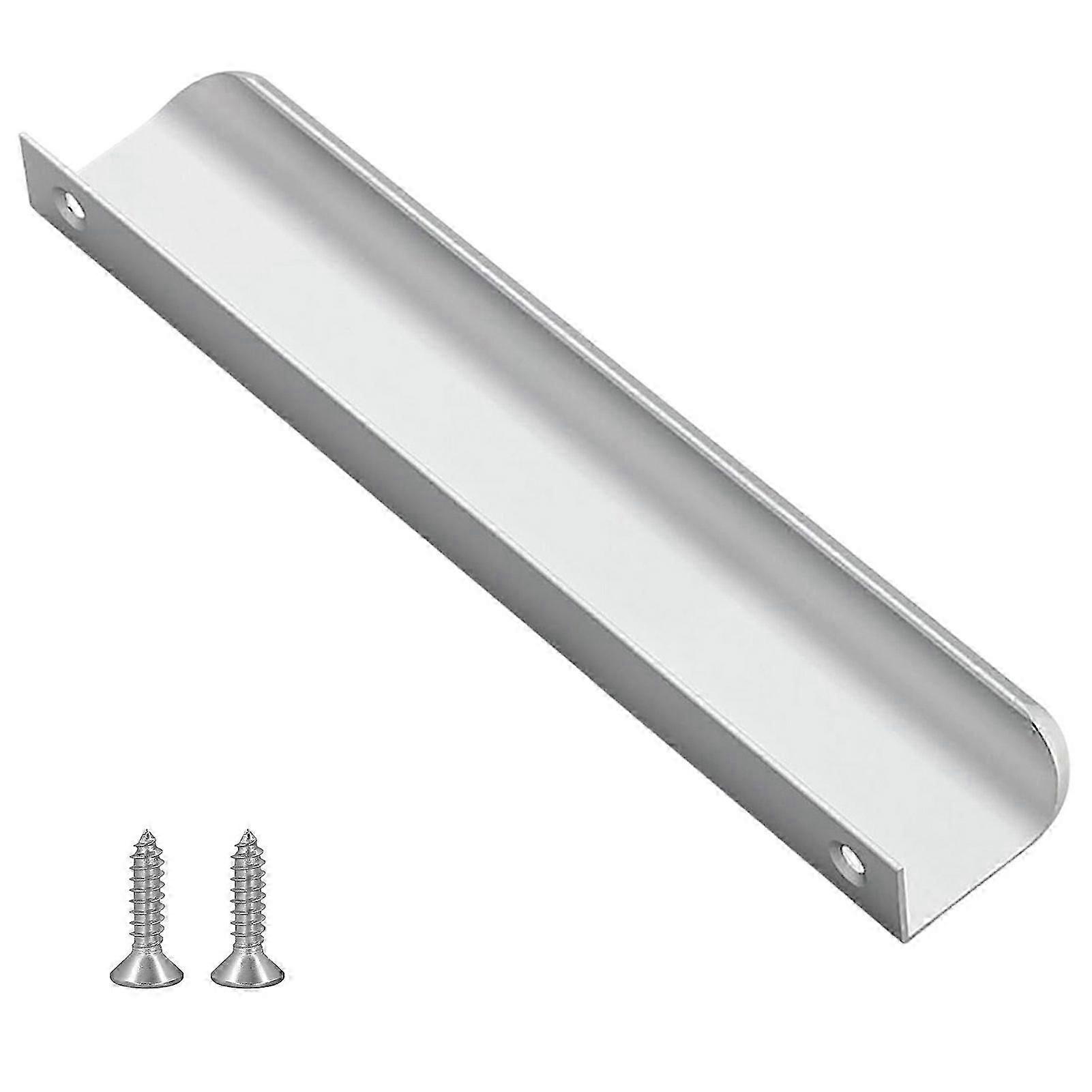 Finger Pull Cabinet Handle Rustproof Polished Surface Rounded Edge Finger Cabinet Pull Concealed Handle