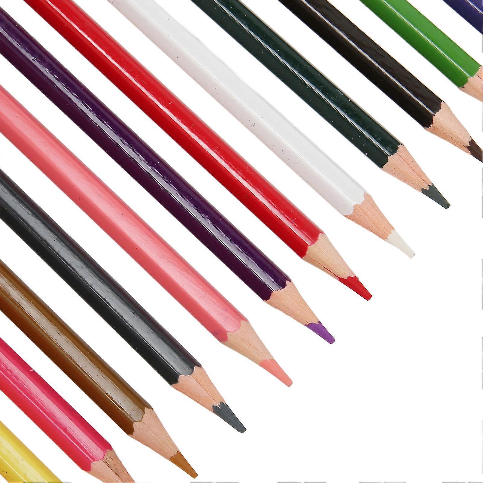 Oil Pencils, Assorted Colors, Hexagon Pen Holder, Pre-Sharpened Vibrant Colored Pencils for Coloring, Drawing, Sketching, 48 Colors