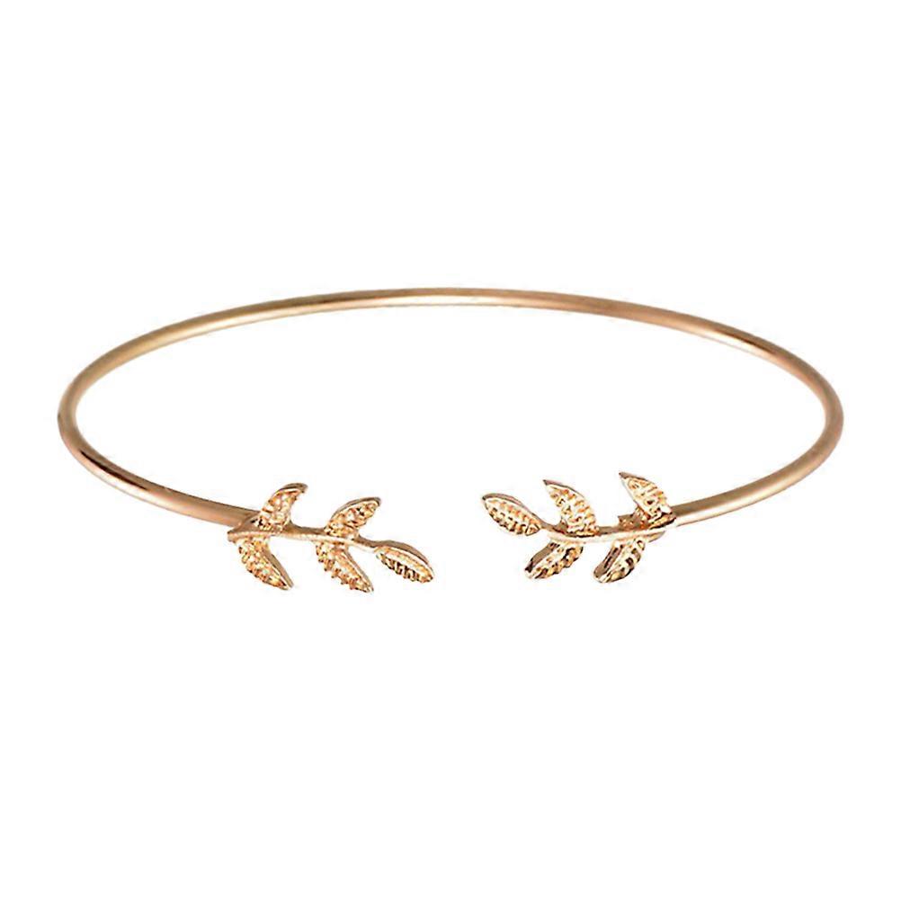 Adjustable Open Bracelets Simple Design Cuff Bangle Women Gold 1Pack