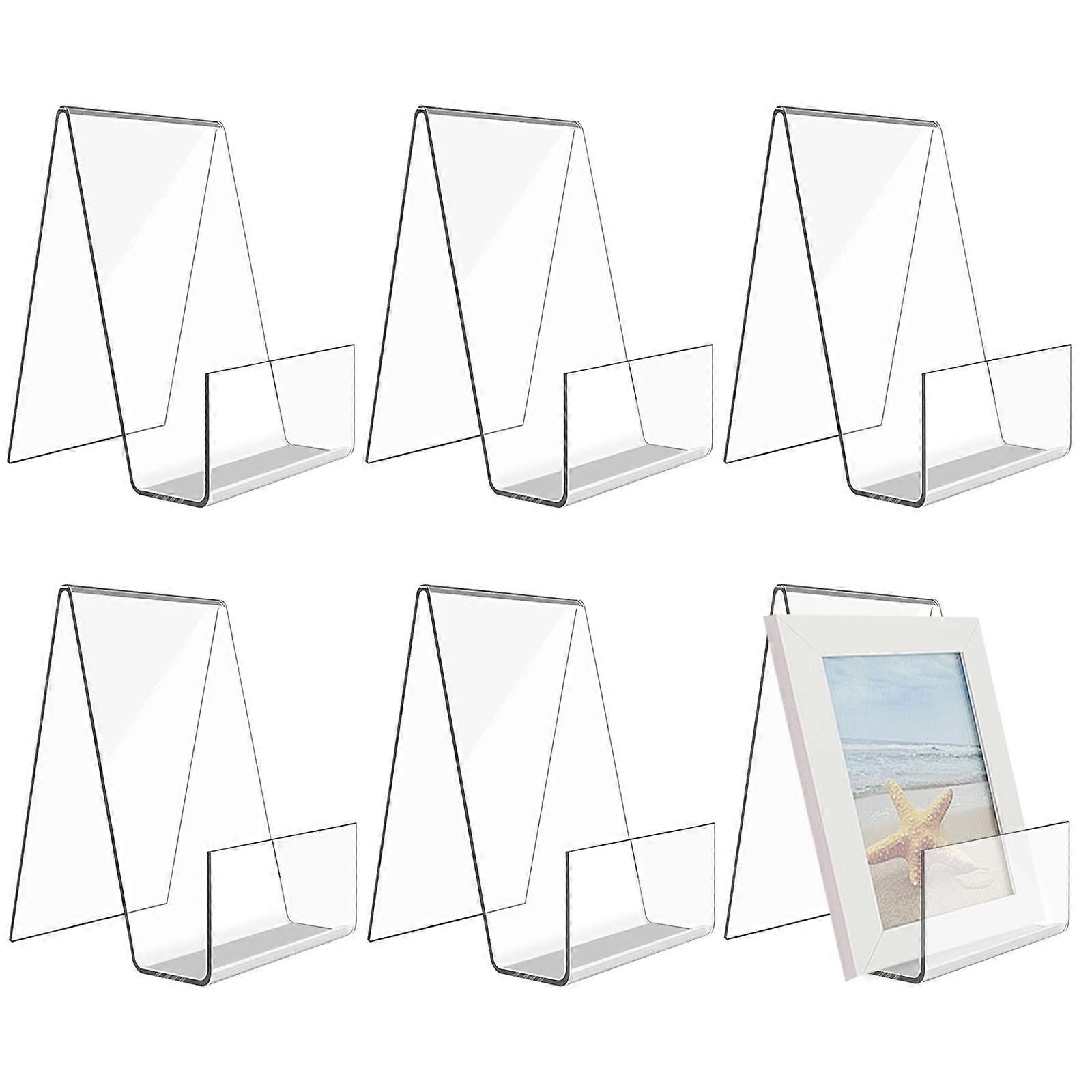Transparent Acrylic Book Stands Pack Of 6 10.5 X 9 X 7.5 Cm Display Stand For Photos And Tablets Easel Stand For Books
