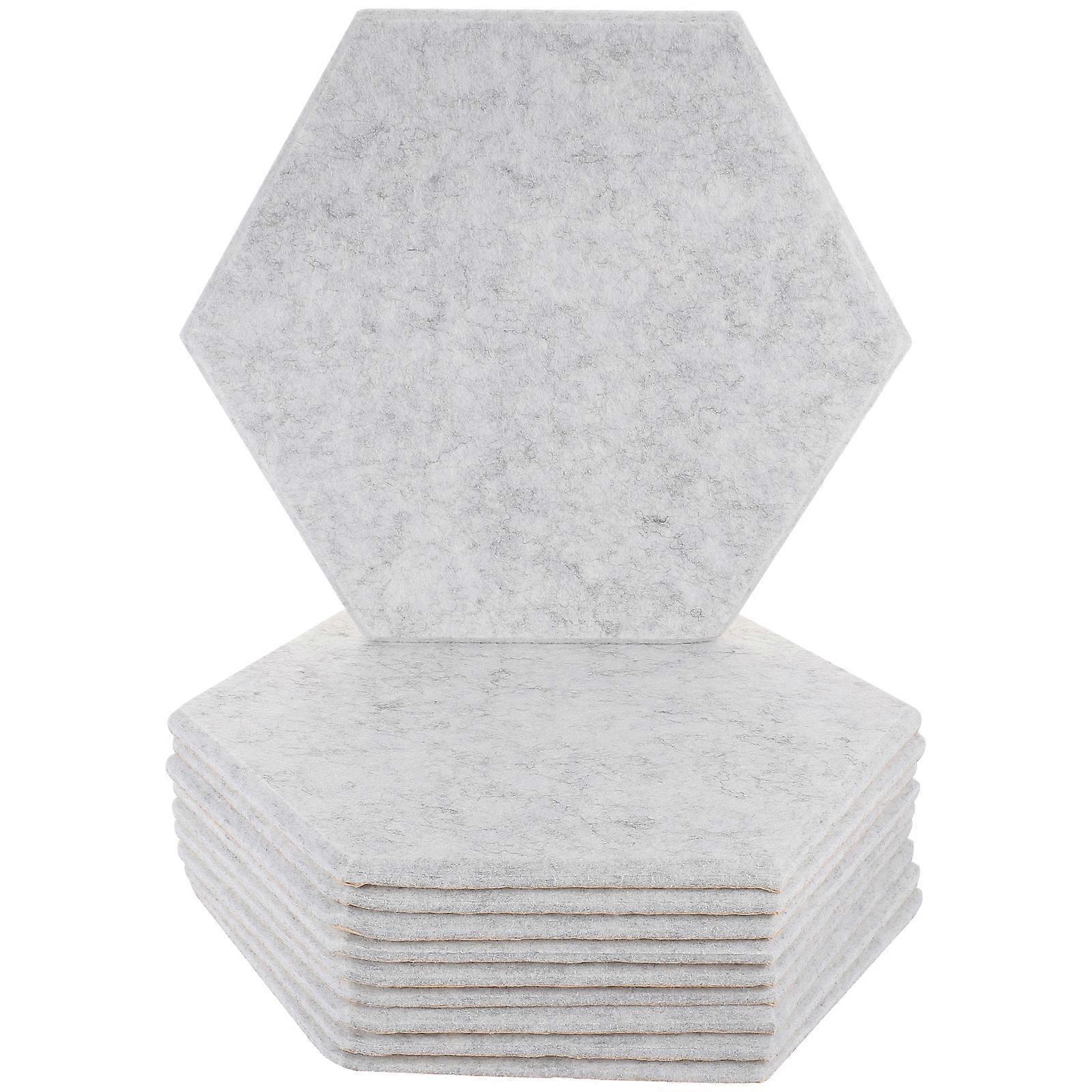 Sound Absorbing Mat Hexagon Sound Panels Football Fields Grey 30.00X26.00X0.80CM Sound Absorption 10Pcs
