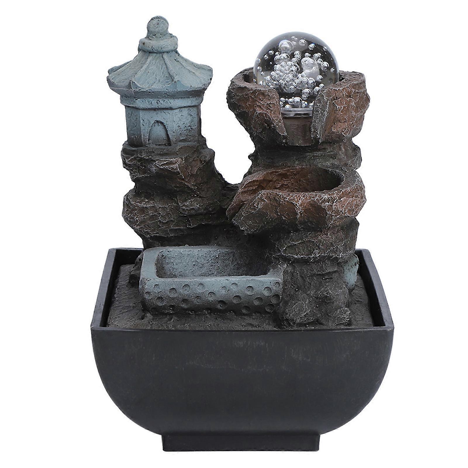 Innovative Resin Indoor Tabletop LED Water Fountain Ornament for Home Office DecorationType 9111 EU Plug 220V